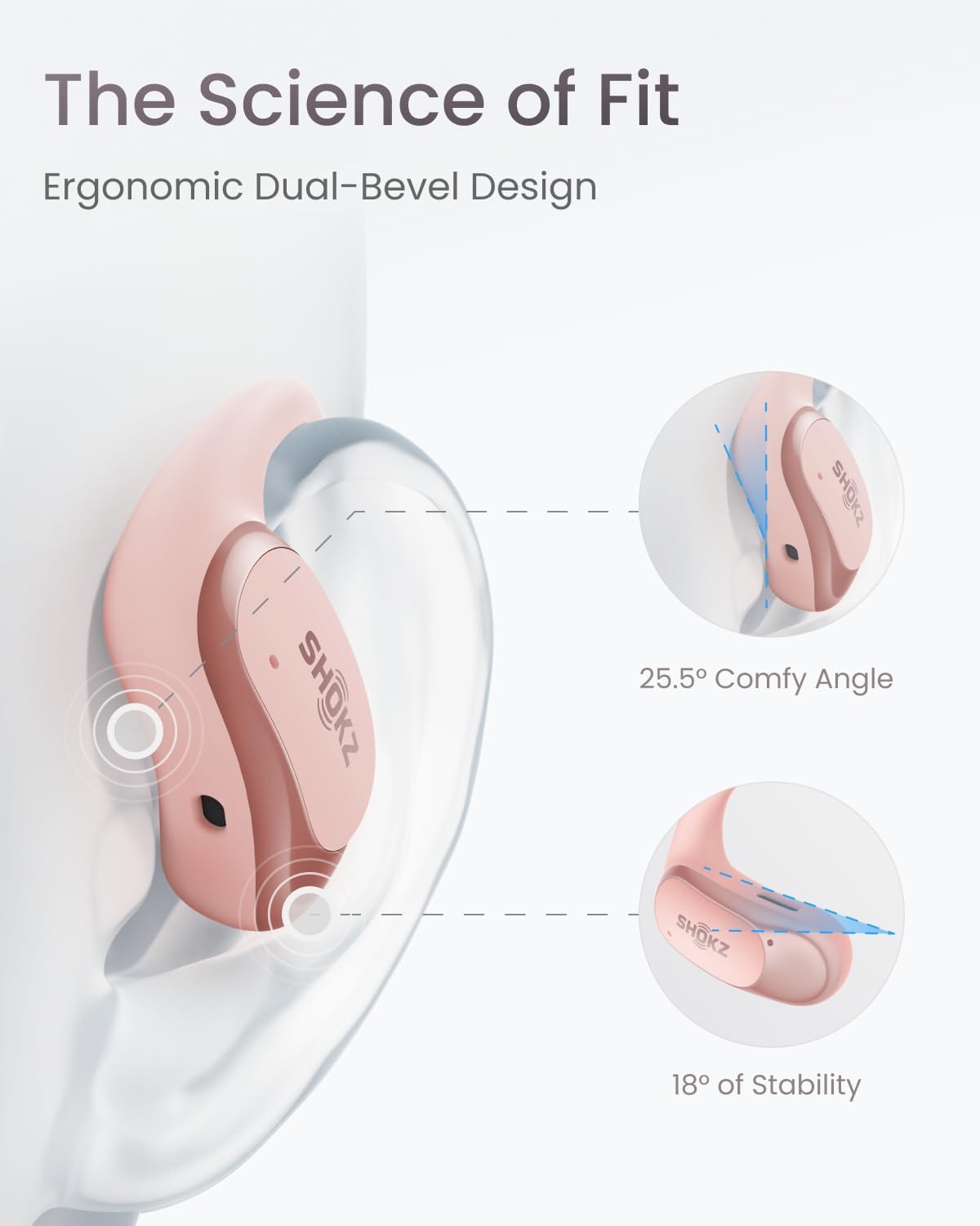 AUDÍFONOS SHOKZ OPENFIT AIR TRUE WIRELESS ROSA - 4
