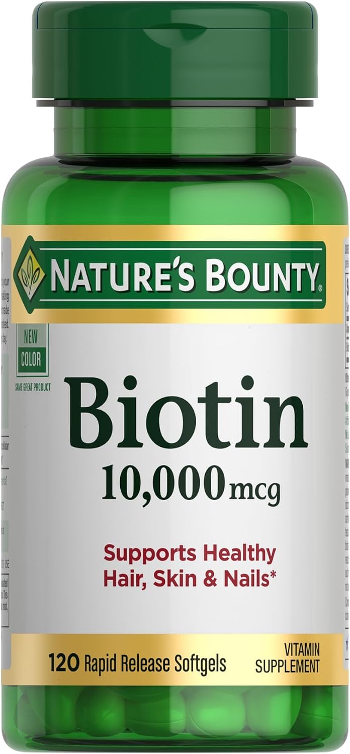 VITAMINAS BIOTINA PARA CABELLO, PIEL Y UÑAS NATURE'S BOUNTY 120 CÁPSULAS BLANDAS - 1