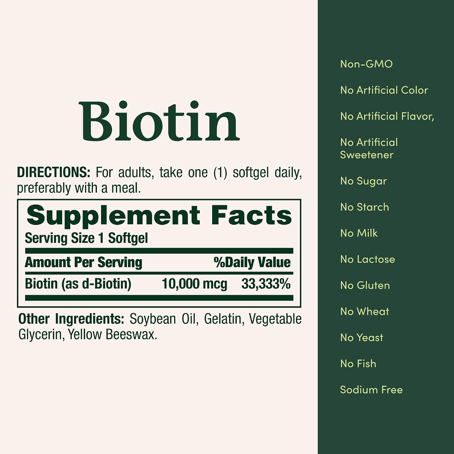 VITAMINAS BIOTINA PARA CABELLO, PIEL Y UÑAS NATURE'S BOUNTY 120 CÁPSULAS BLANDAS - 5