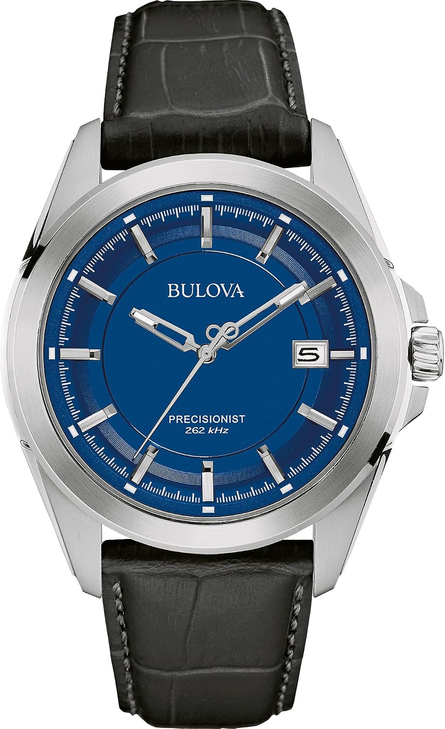 RELOJ DE PULSERA BULOVA PRECISIONIST 96B257 ACERO CON CORREA DE CUERO NEGRO Y ESFERA AZUL - 1
