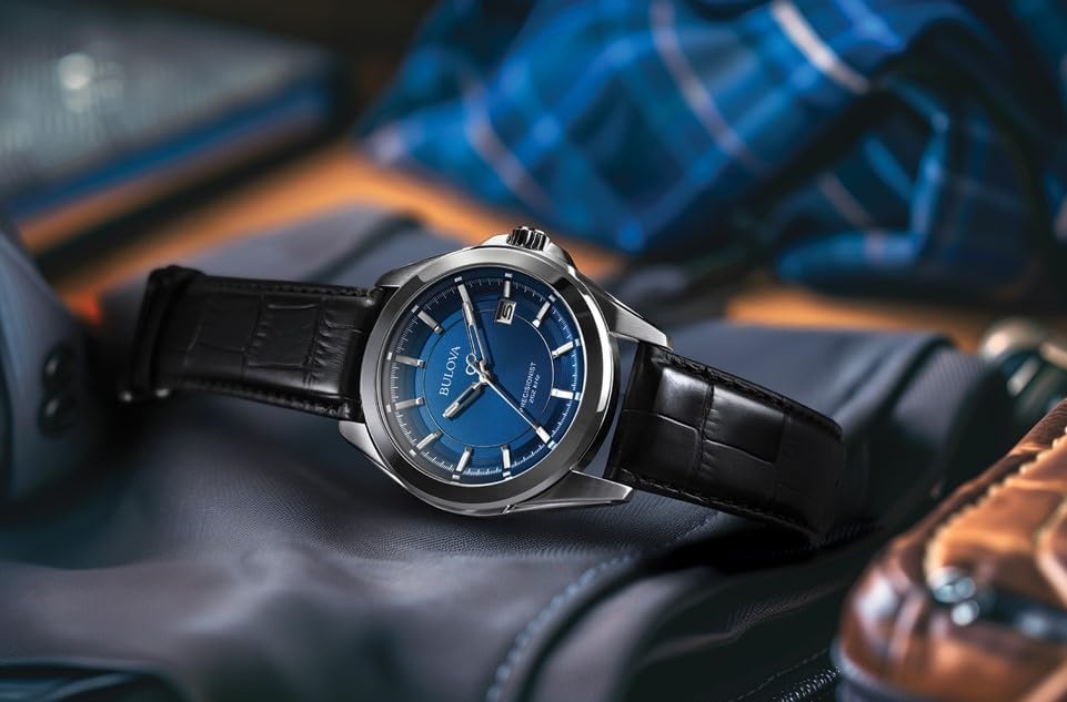 RELOJ DE PULSERA BULOVA PRECISIONIST 96B257 ACERO CON CORREA DE CUERO NEGRO Y ESFERA AZUL - 4