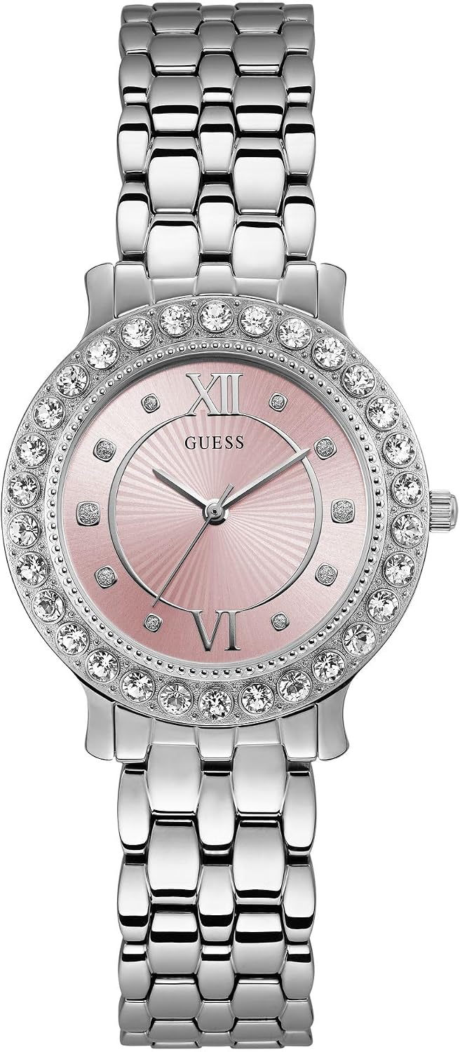 RELOJ DE PULSERA GUESS U1062L2 ACERO CON CRISTALES ROSADOS - 1