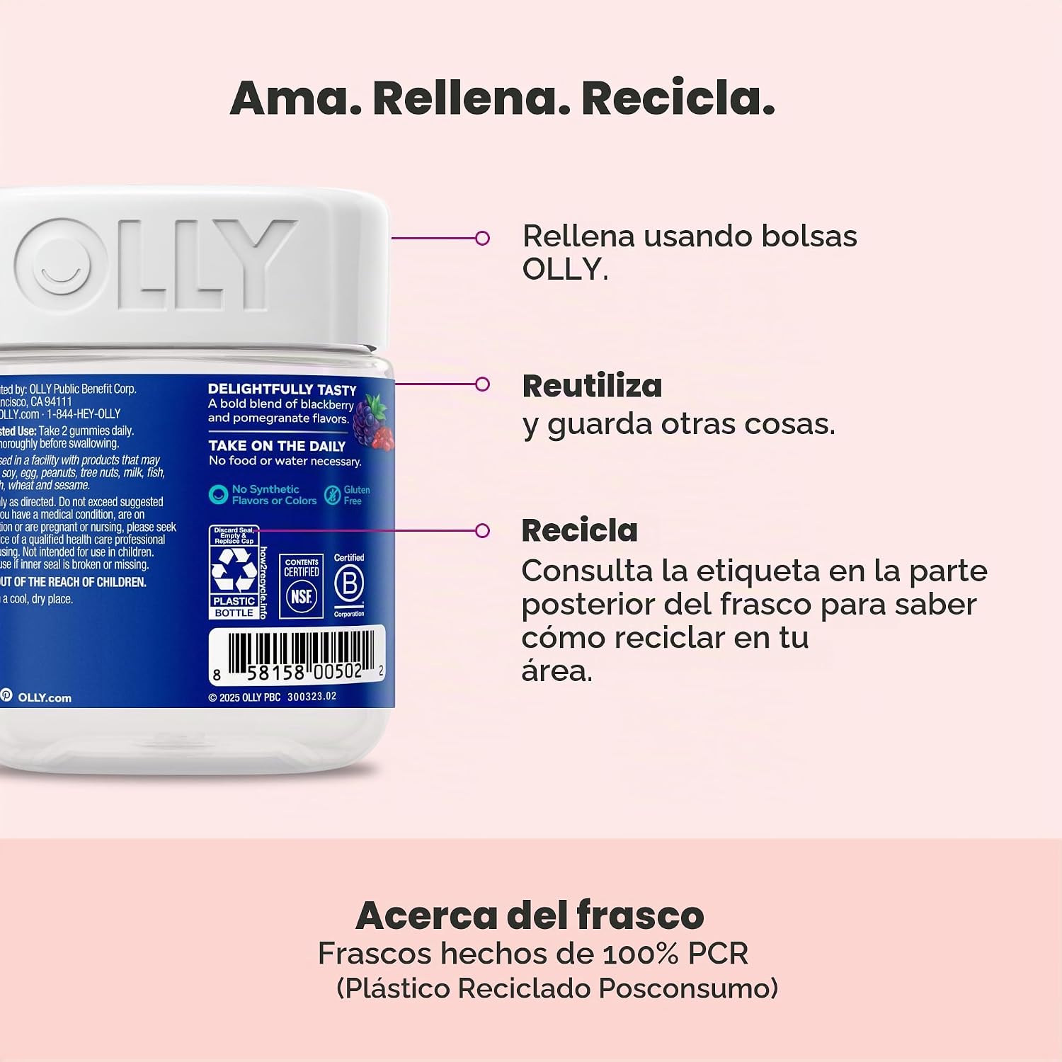 MULTIVITAMÍNICO EN GOMITAS PARA HOMBRE OLLY 90 UNIDADES - 5