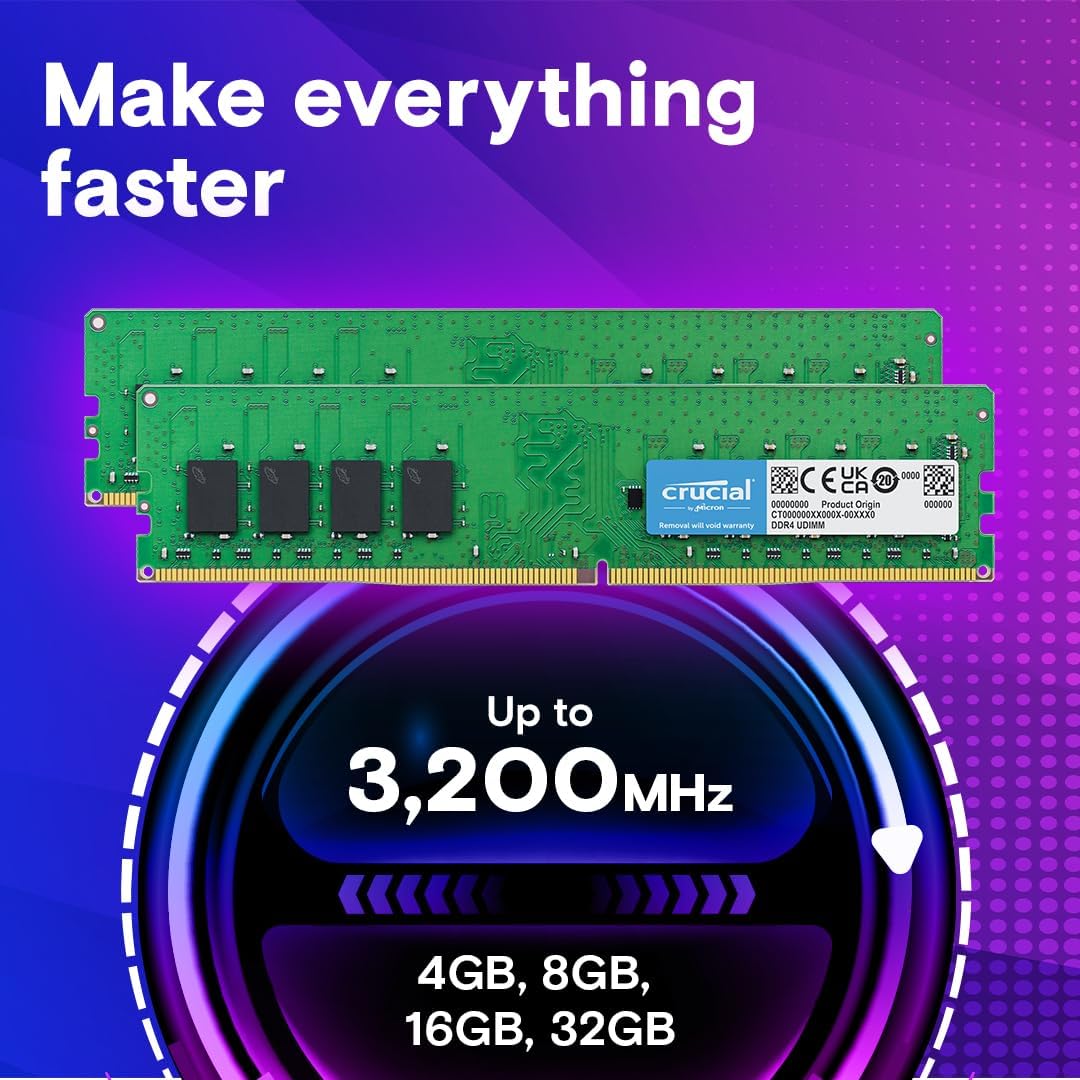 MEMORIA RAM CRUCIAL 32GB DDR4 3200MHZ PC4-25600 UDIMM 288-PIN - 2