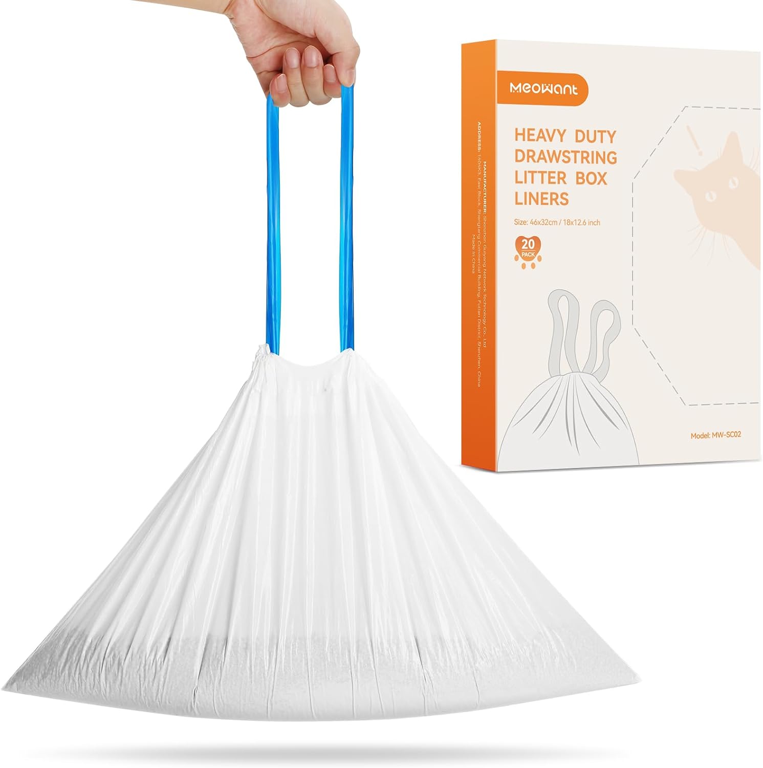 FORROS PARA CAJA DE ARENA PARA GATOS MEOWANT 46X32 CM 20 UNIDADES - 1