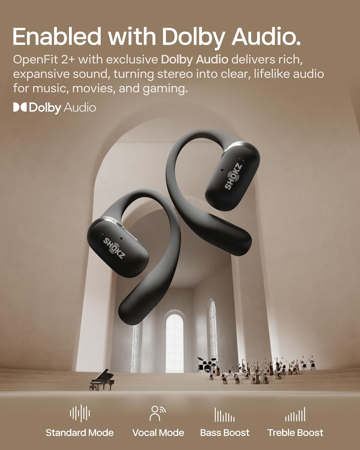 AUDÍFONOS SHOKZ OPENFIT 2+ NEGRO CON DOLBY AUDIO Y CARGA INALÁMBRICA - 4