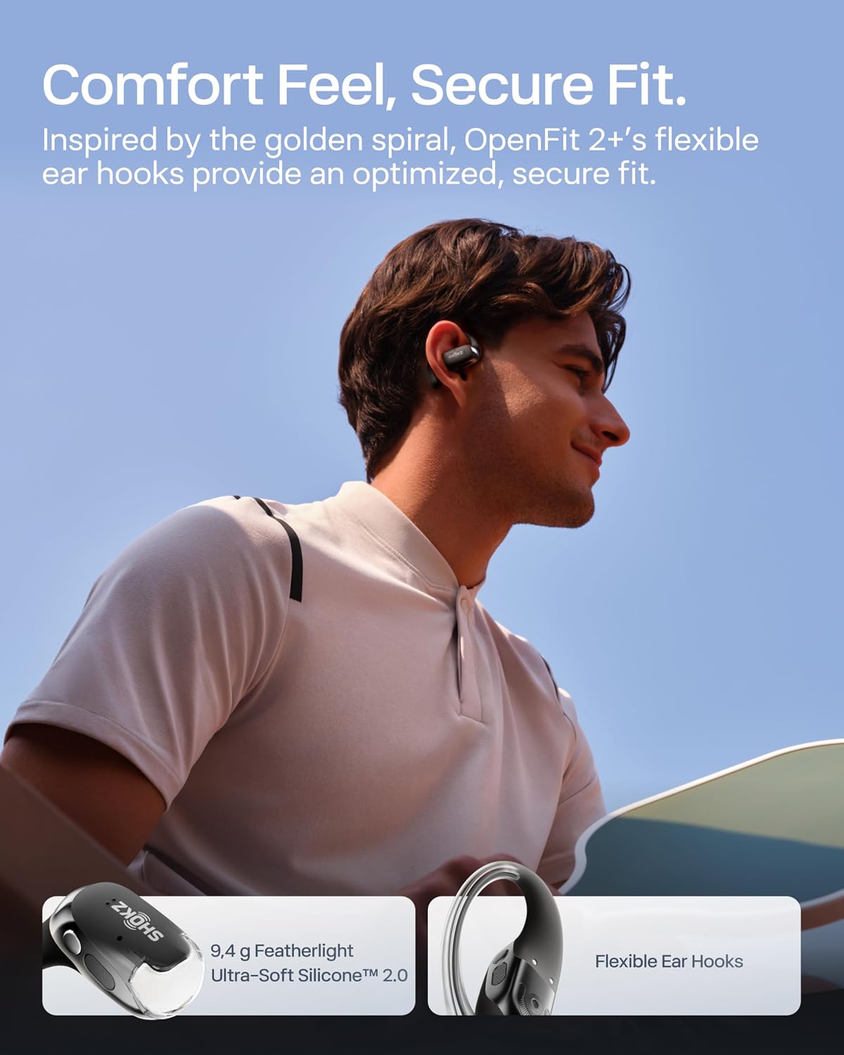 AUDÍFONOS SHOKZ OPENFIT 2+ NEGRO CON DOLBY AUDIO Y CARGA INALÁMBRICA - 5