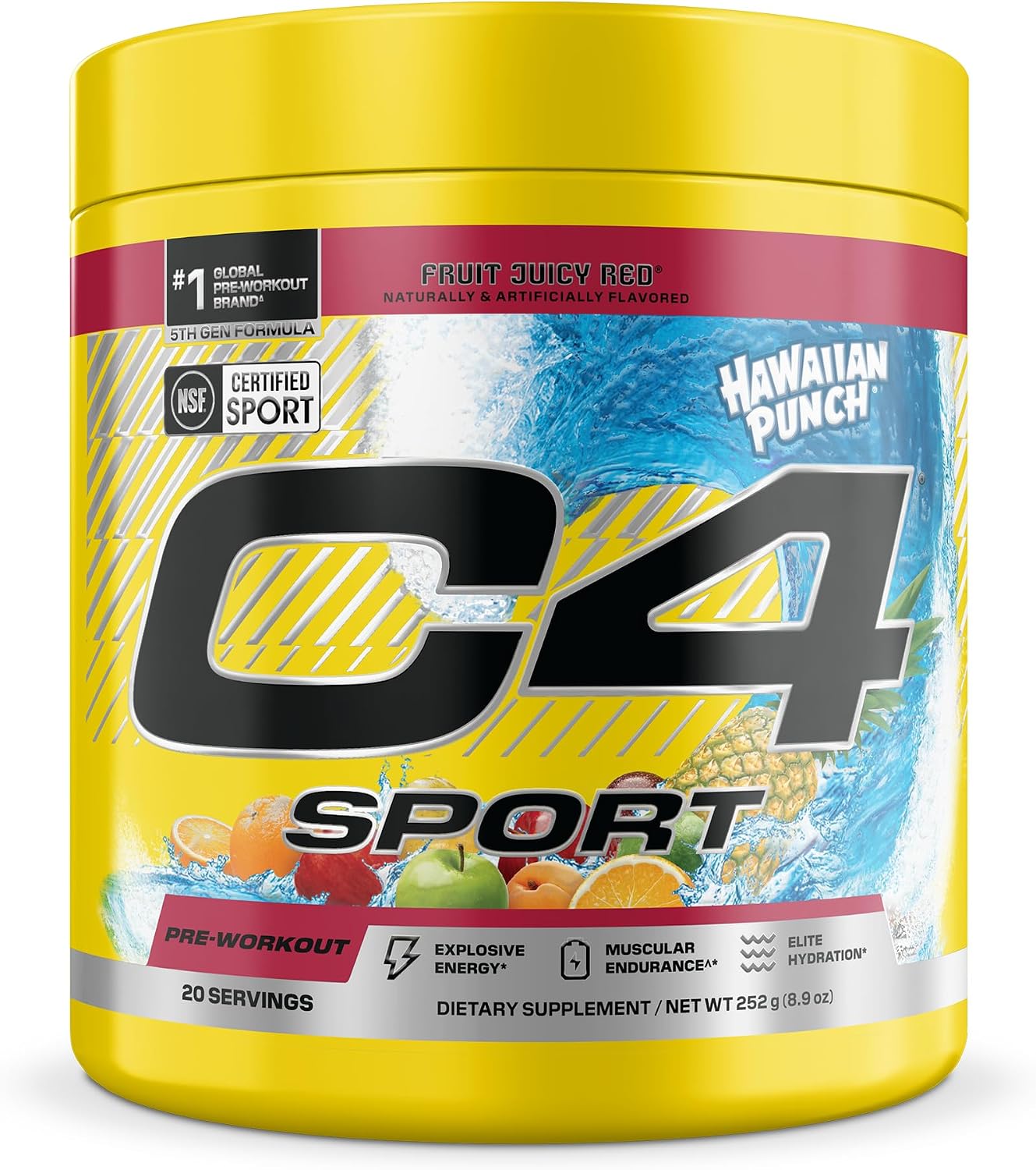 PRE WORKOUT CELLUCOR C4 SPORT 200MG CAFEÍNA SABOR HAWAIIAN PUNCH 20 PORCIONES - 1