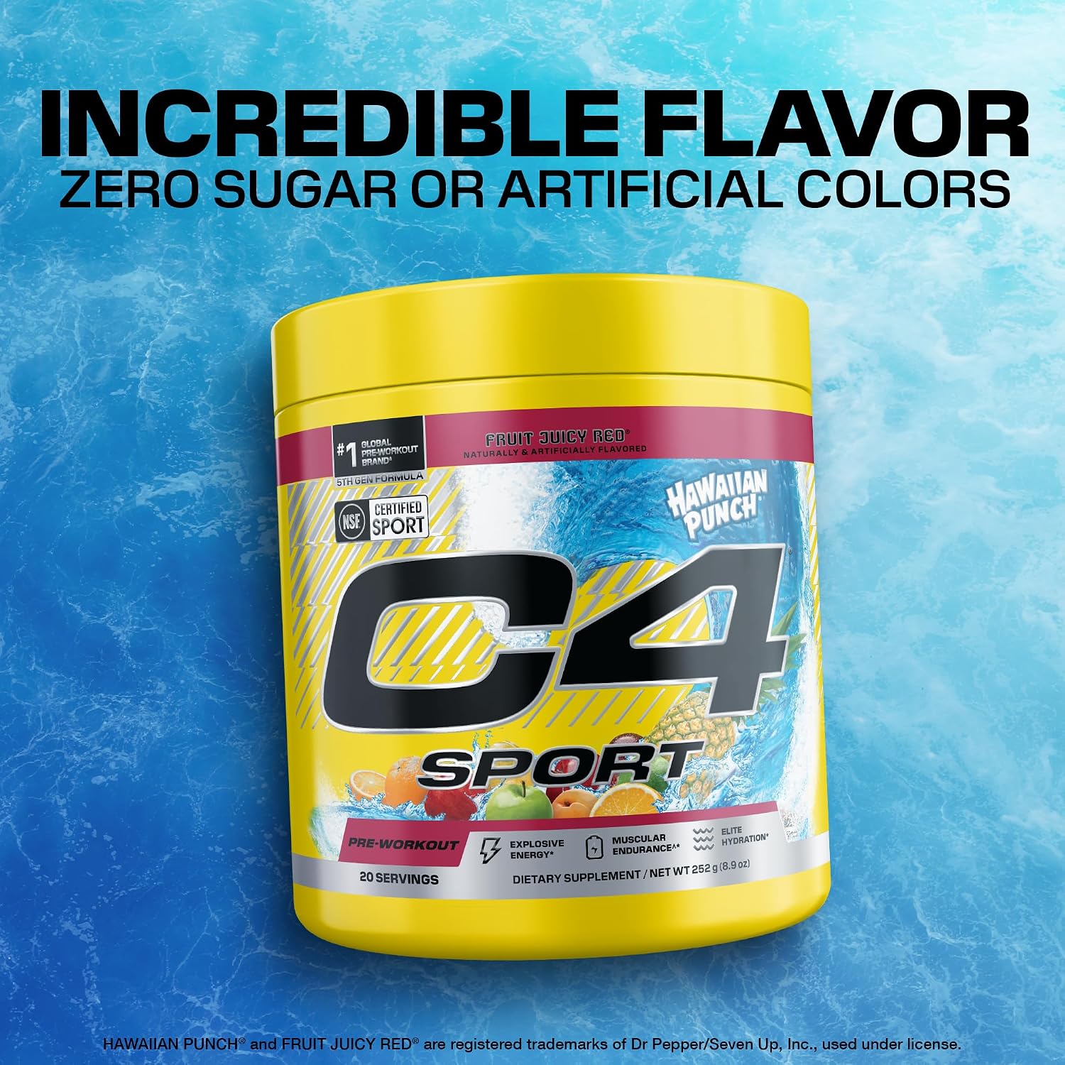 PRE WORKOUT CELLUCOR C4 SPORT 200MG CAFEÍNA SABOR HAWAIIAN PUNCH 20 PORCIONES - 5