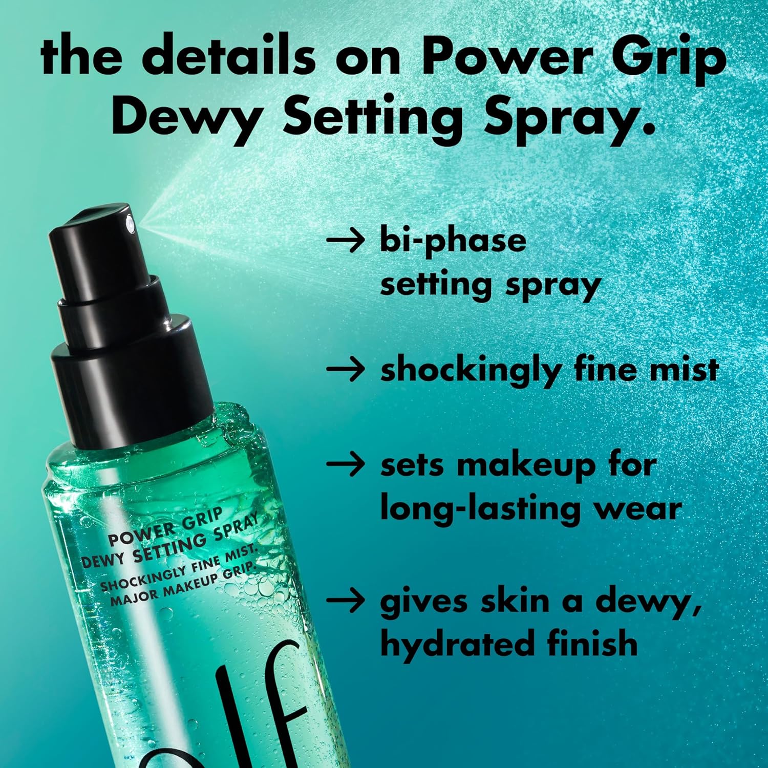SPRAY FIJADOR E.L.F. POWER GRIP DEWY SETTING SPRAY HIDRATANTE ACABADO GLOW - 4