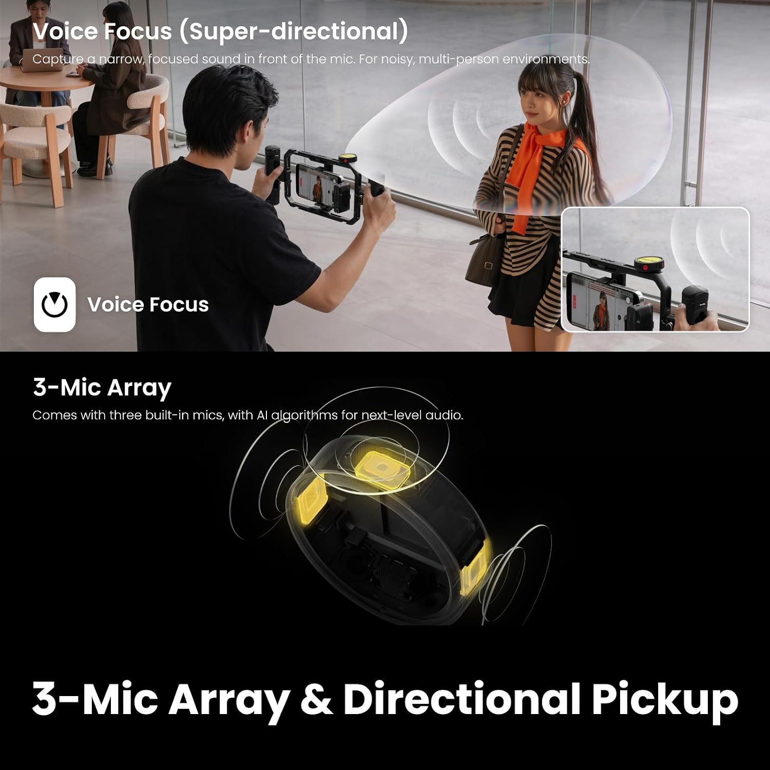 MICRÓFONO INALÁMBRICO INSTA360 MIC PRO 2 TX + 1 RX CON ESTUCHE DE CARGA - 3