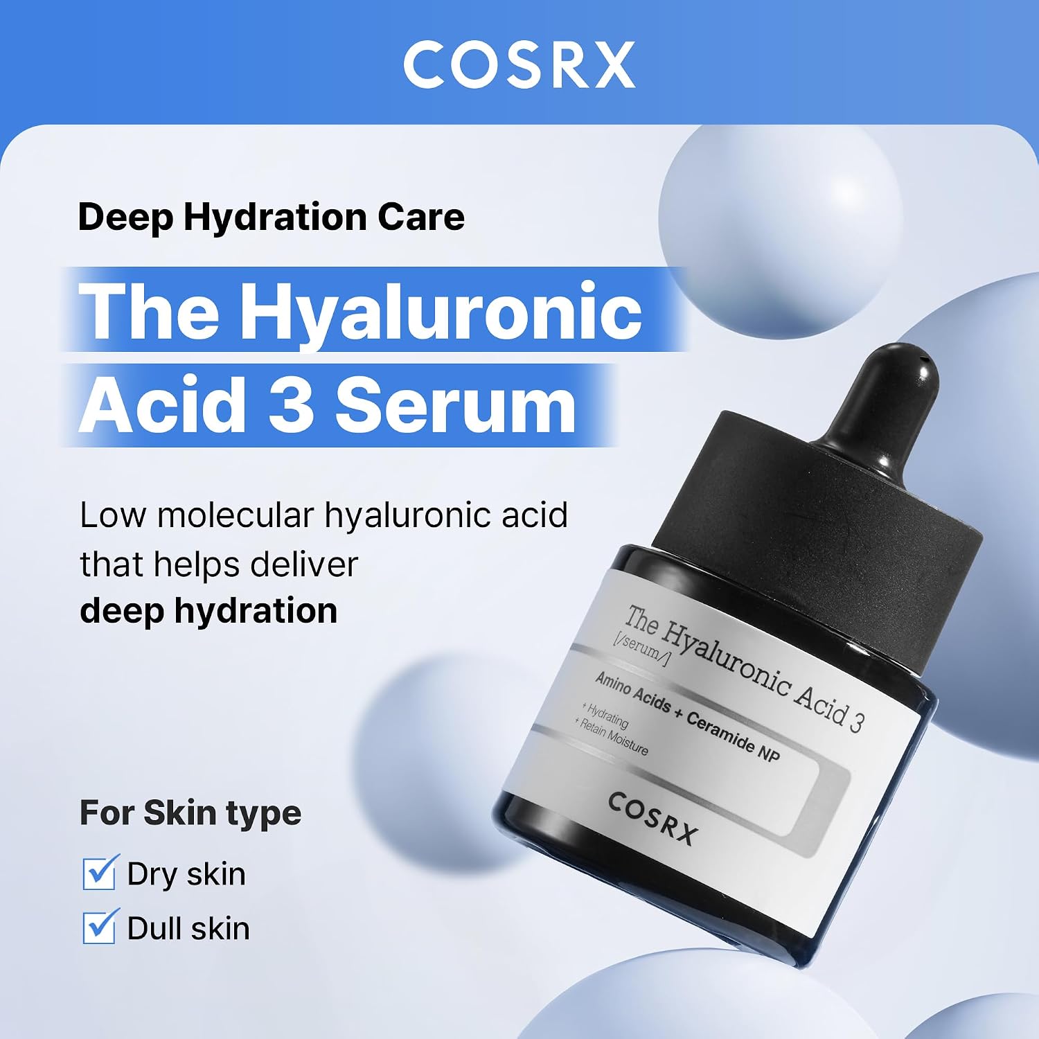 SUERO FACIAL COSRX PURE SODIUM HYALURONIC ACID 3% 20ML - 2