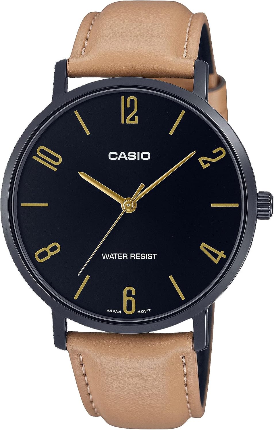 RELOJ DE PULSERA CASIO MTP-VT01BL-1B MINIMALISTA NEGRO CON CORREA DE CUERO - 1