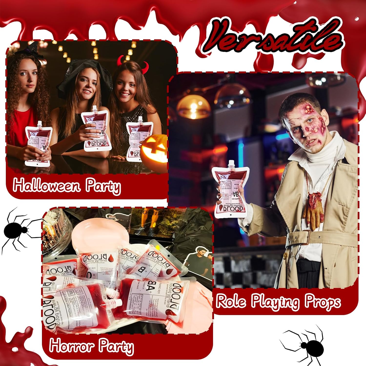 SET DE 40 BOLSAS PARA BEBIDAS WOOZETTN 250 ML TRANSPARENTES PARA HALLOWEEN - 5