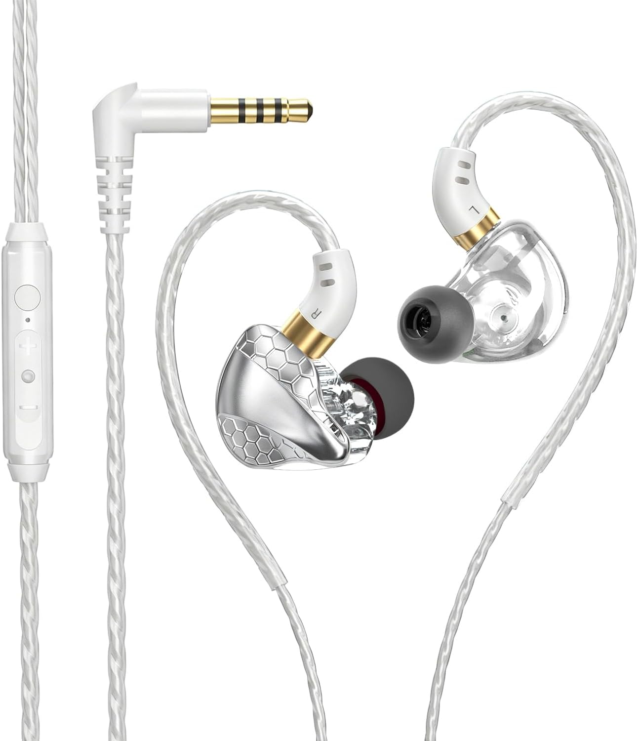 AUDÍFONOS IN-EAR YOUWEIQU MODELO 3.5MM CON MICRÓFONO COLOR PLATEADO - 1
