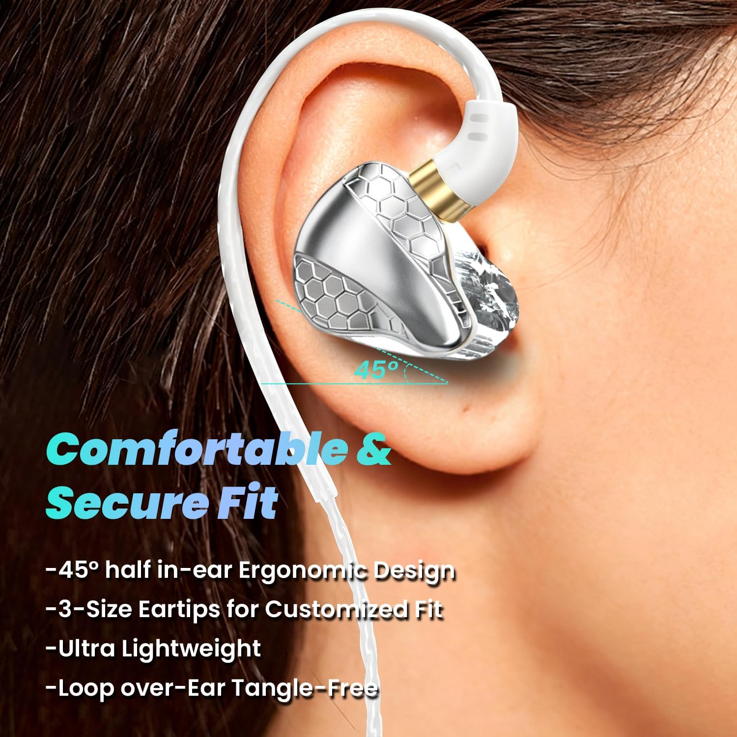 AUDÍFONOS IN-EAR YOUWEIQU MODELO 3.5MM CON MICRÓFONO COLOR PLATEADO - 5