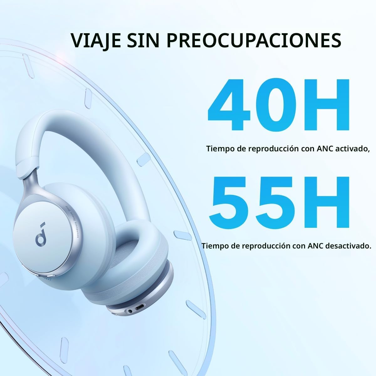 AUDÍFONOS OVER-EAR SOUNDCORE ANKER SPACE ONE ANC CON REDUCCIÓN DE VOZ - 5