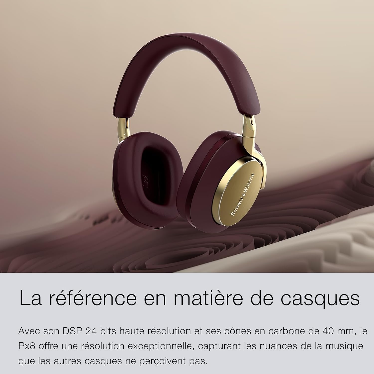 AUDÍFONOS OVER-EAR INALÁMBRICOS BOWERS Y WILKINS PX8 ROYAL BURGUNDY - 3
