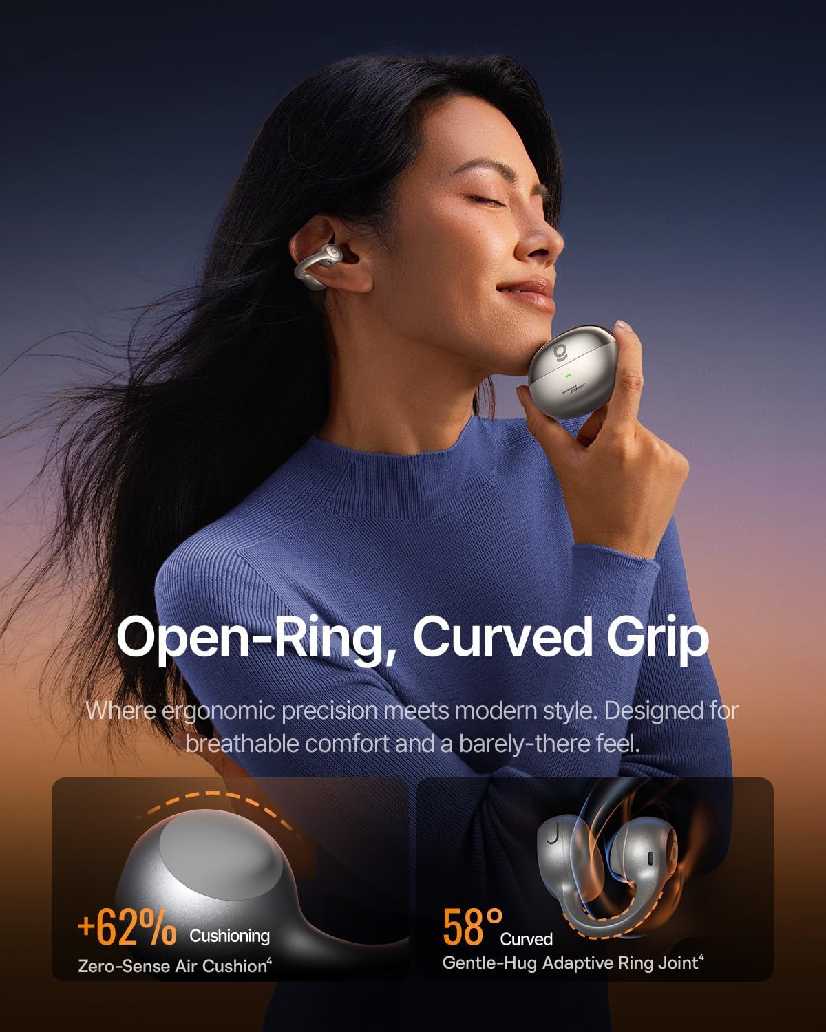 AUDÍFONOS BASEUS INSPIRE XC1 OPEN EAR BLUETOOTH TITANIO - 4