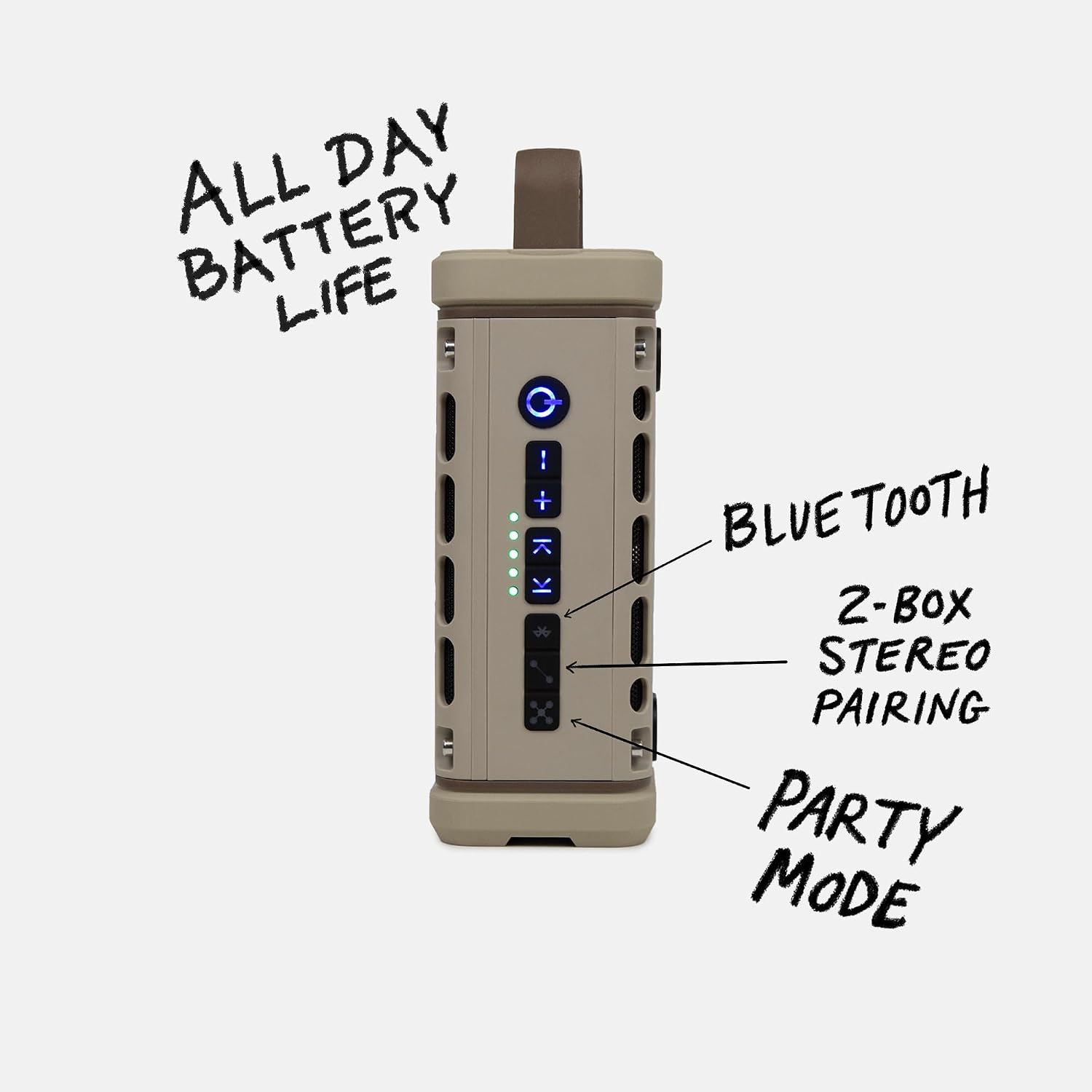PARLANTE BLUETOOTH TURTLEBOX RANGER IMPERMEABLE COLOR TAN - 3