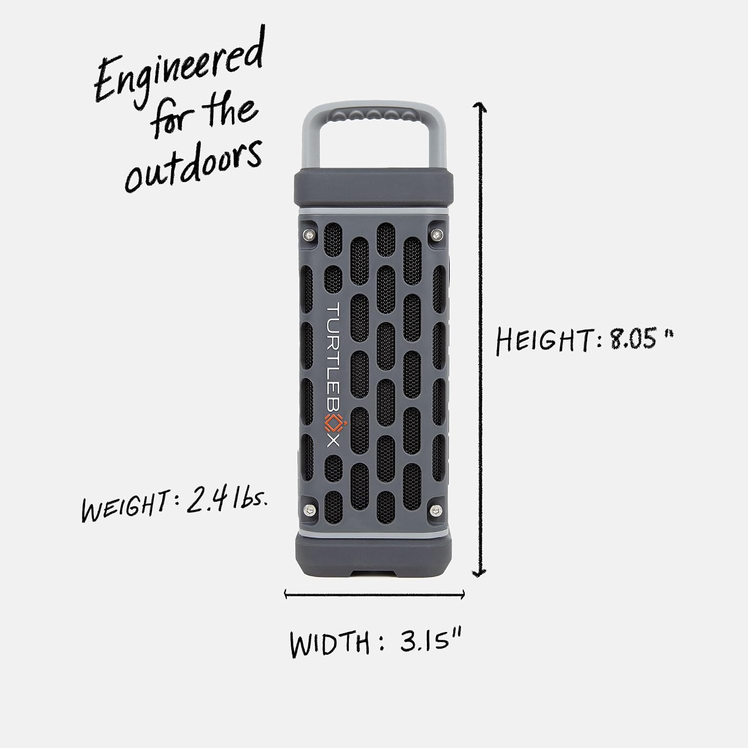 PARLANTE BLUETOOTH TURTLEBOX RANGER GRIS WATERPROOF - 2