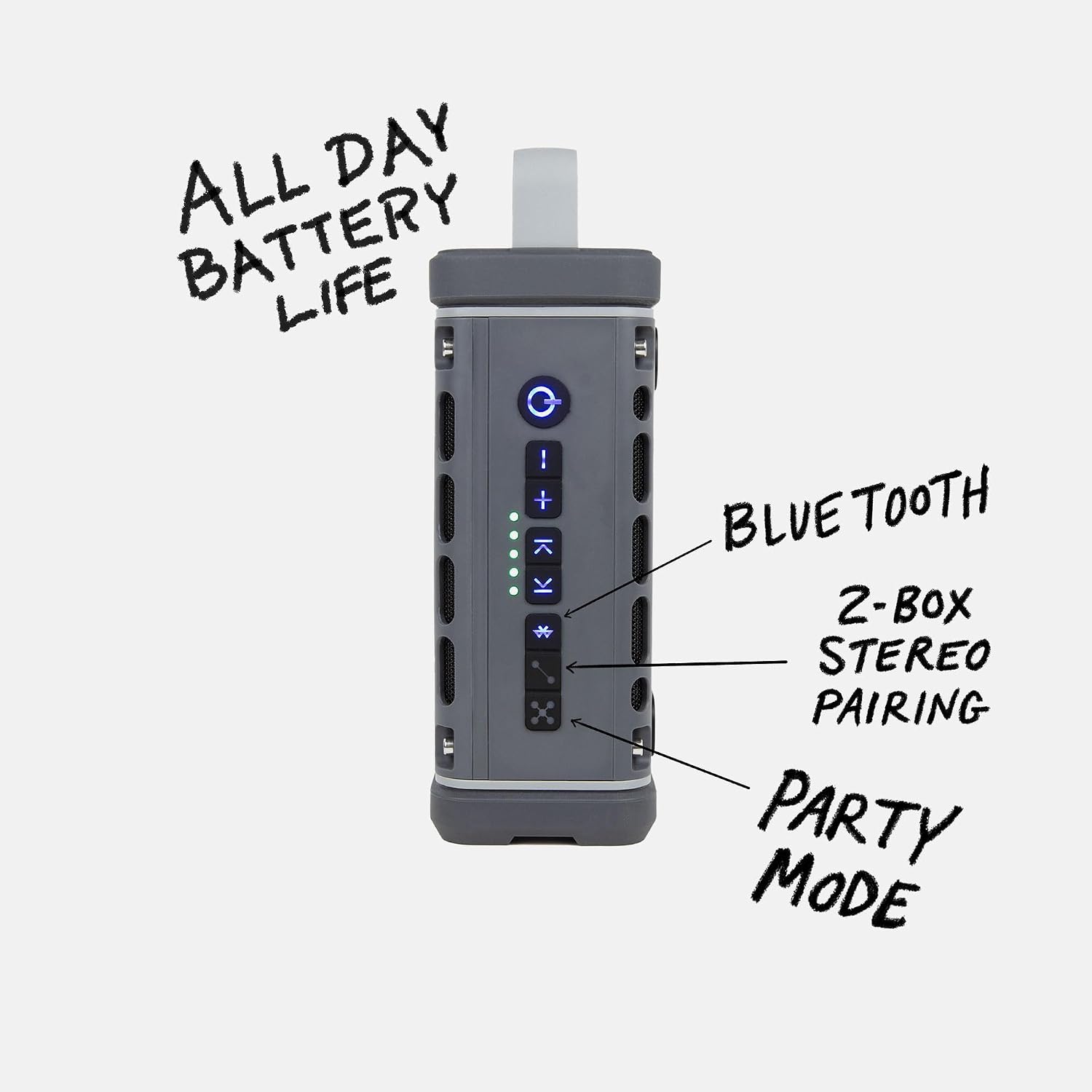 PARLANTE BLUETOOTH TURTLEBOX RANGER GRIS WATERPROOF - 3
