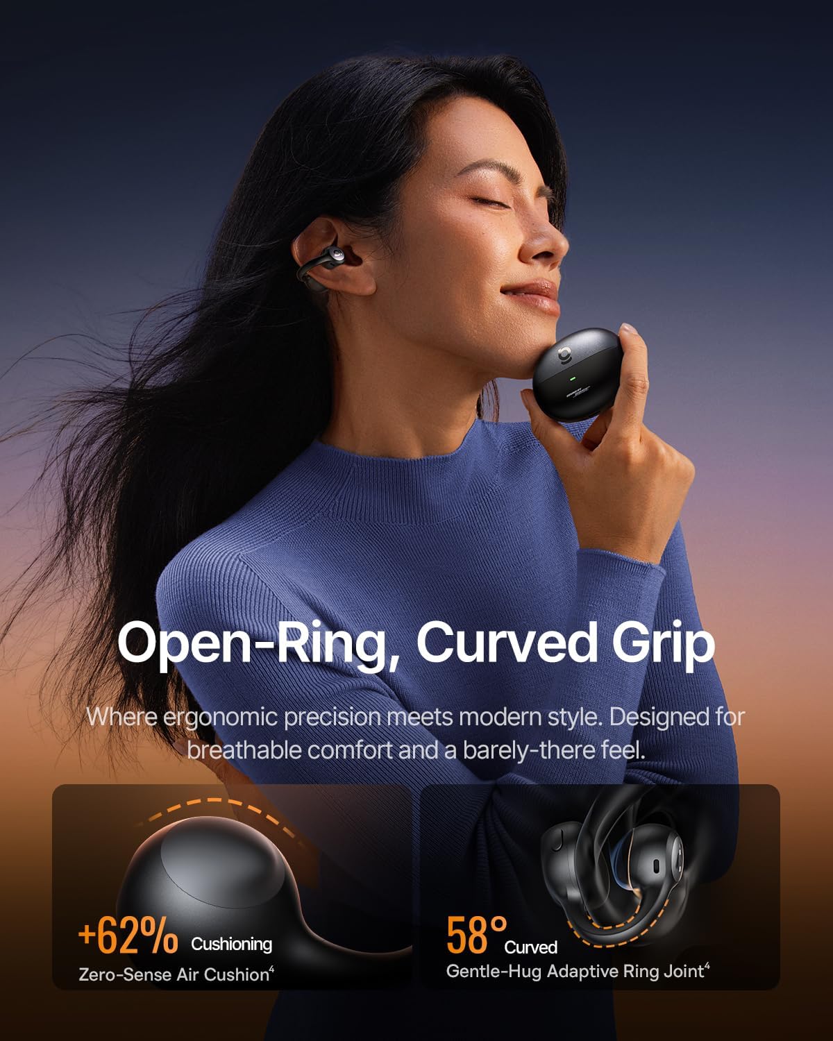 AUDÍFONOS BASEUS INSPIRE XC1 OPEN EAR BLUETOOTH COSMIC BLACK - 4