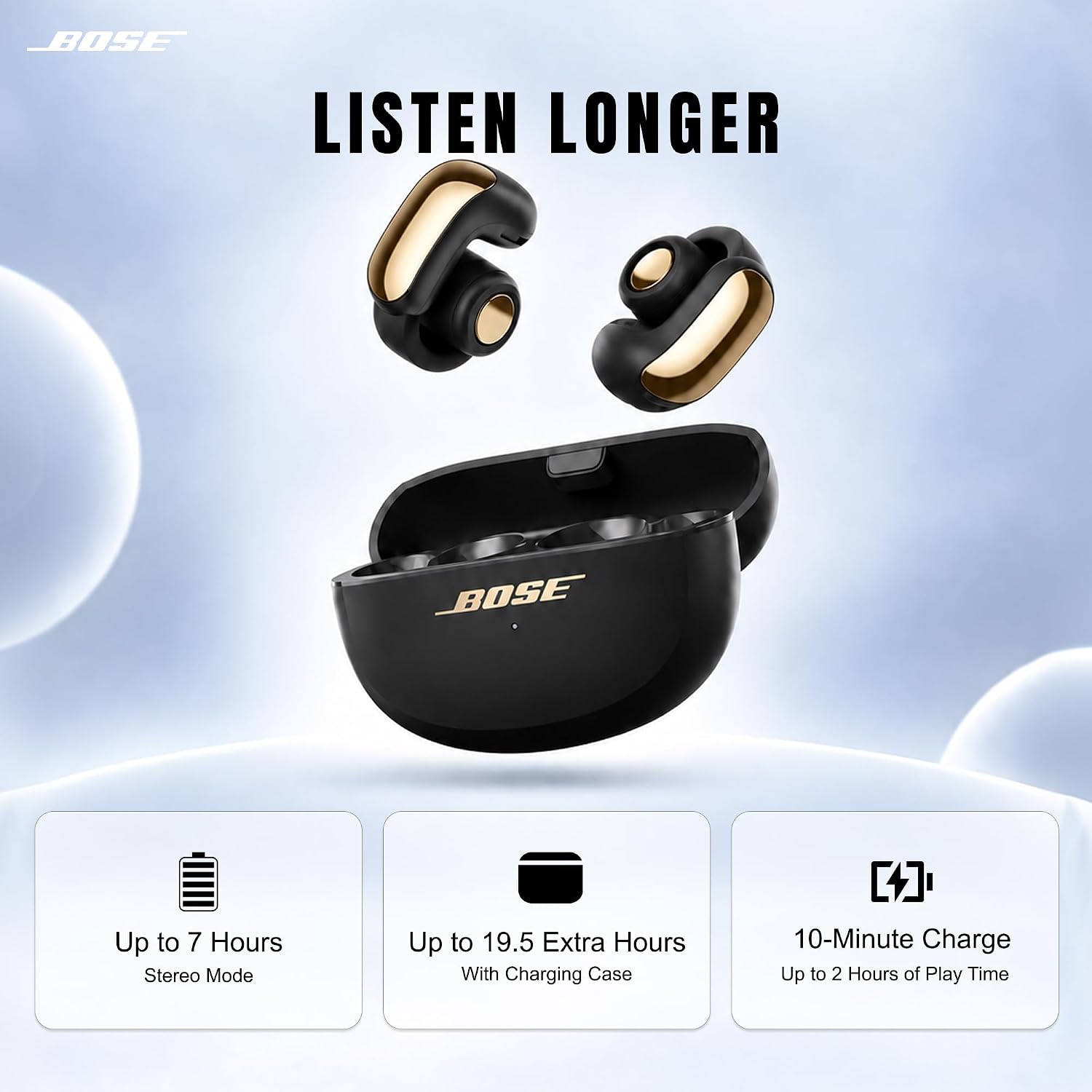 AUDÍFONOS BOSE ULTRA OPEN EARBUDS BLUETOOTH CLIP-ON CON ESTUCHE DE CARGA - 5