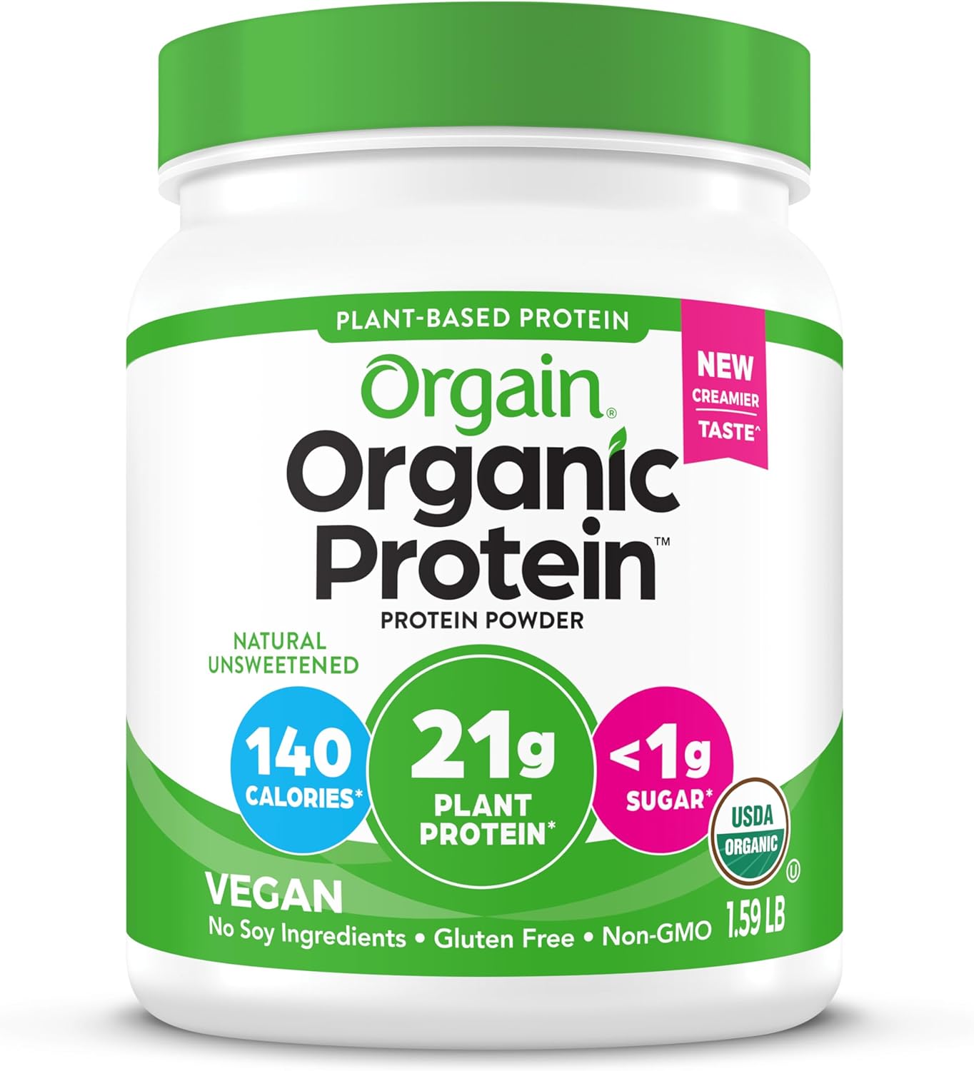 POLVO DE PROTEÍNA ORGÁNICA VEGANA ORGAIN VAINILLA BEAN 21G 2.03 LB - 1