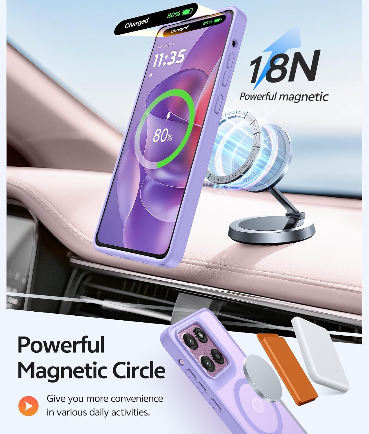 FUNDA PARA MOTO G STYLUS 2026/2025 FNTCASE LIGHT PURPLE - 3