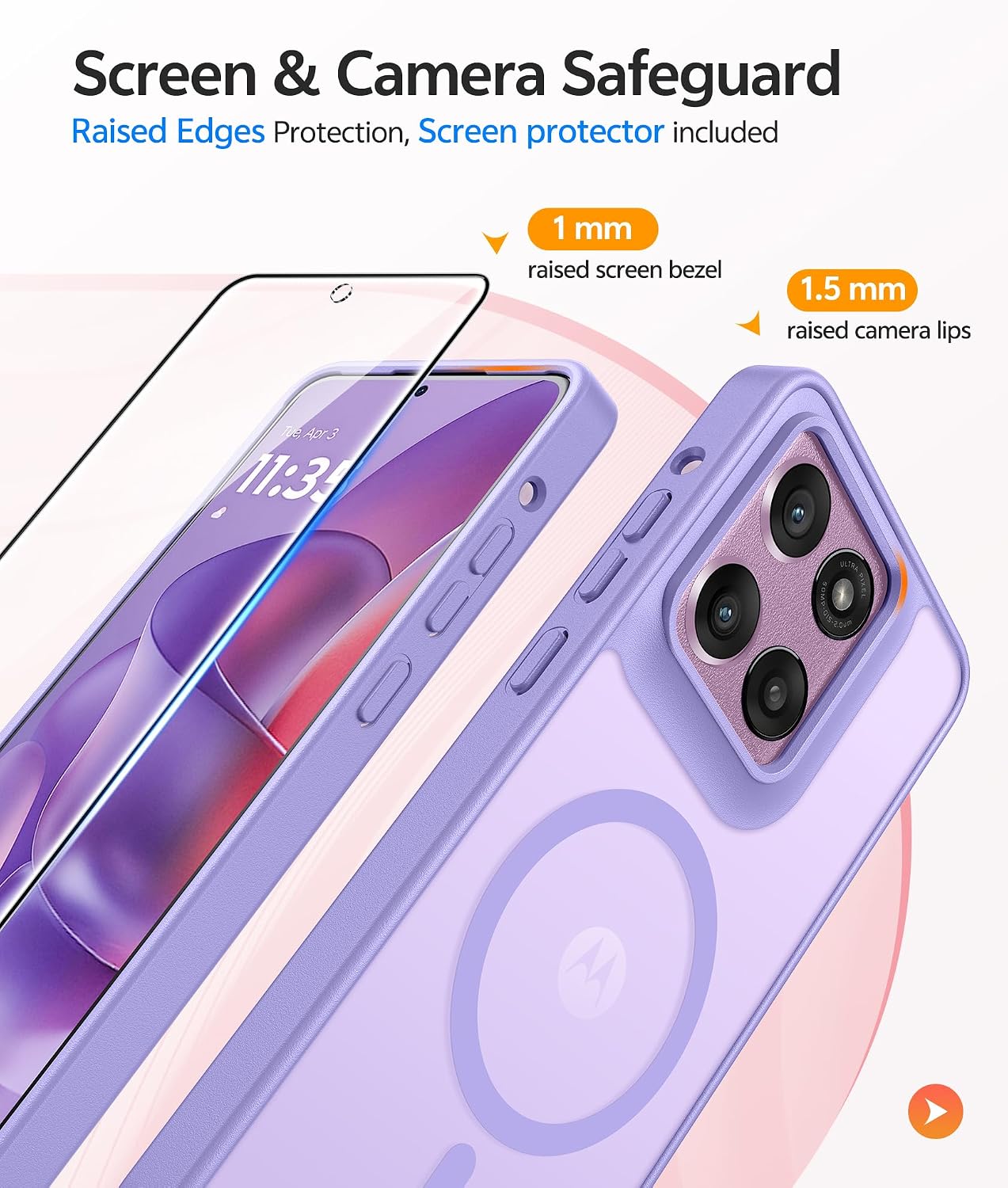 FUNDA PARA MOTO G STYLUS 2026/2025 FNTCASE LIGHT PURPLE - 4