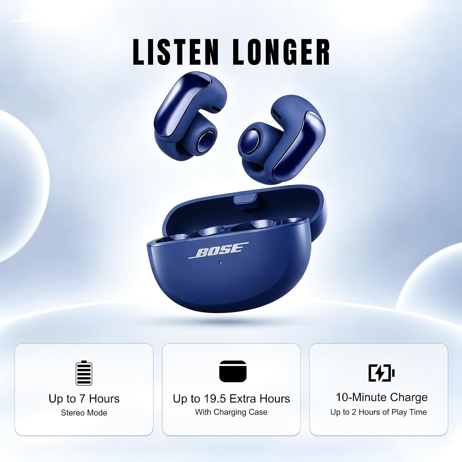AUDÍFONOS BOSE ULTRA OPEN EARBUDS BLUETOOTH MIDNIGHT VIOLET CON ESTUCHE DE CARGA - 5