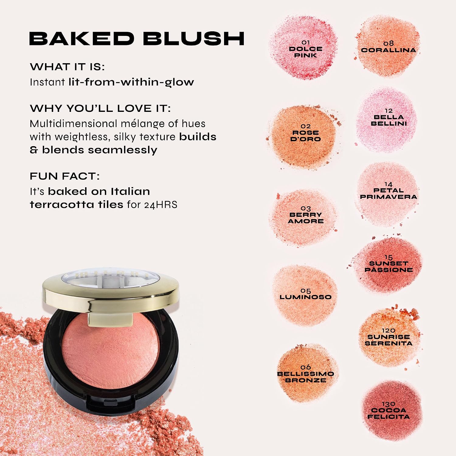 RUBOR EN POLVO MILANI ROSE BLUSH NATURAL MATTE ROMANTIC ROSE - 5