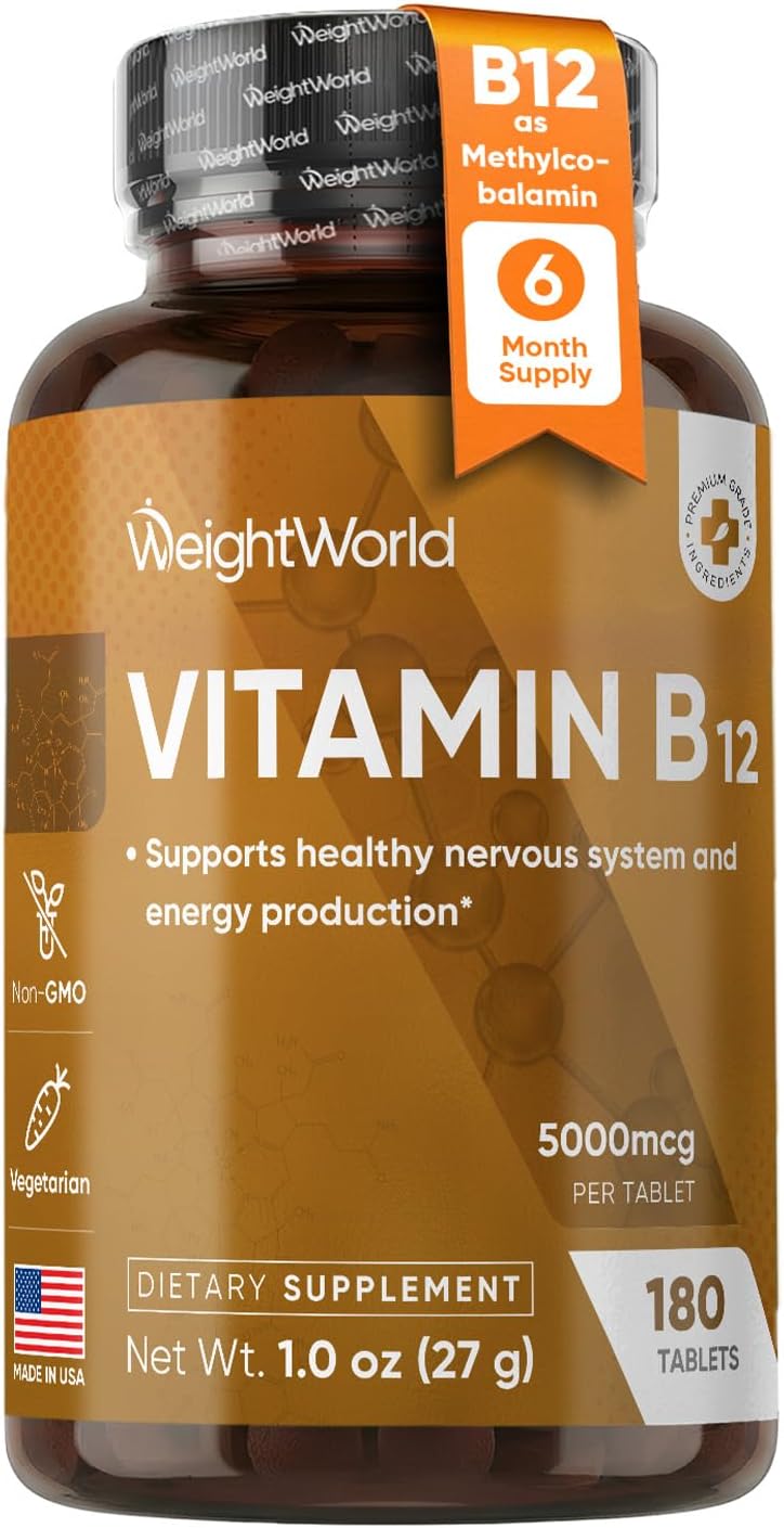 VITAMINA B12 WEIGHTWORLD 5000MCG 180 TABLETAS - 1
