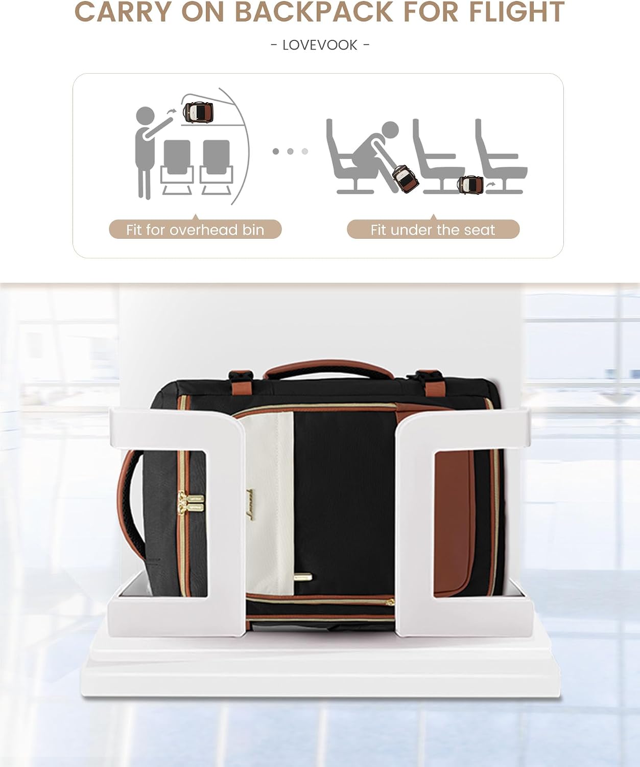 MOCHILA DE VIAJE LOVEVOOK 40L CON COMPARTIMENTOS Y RESISTENTE AL AGUA PARA LAPTOP 17 PULGADAS - 3