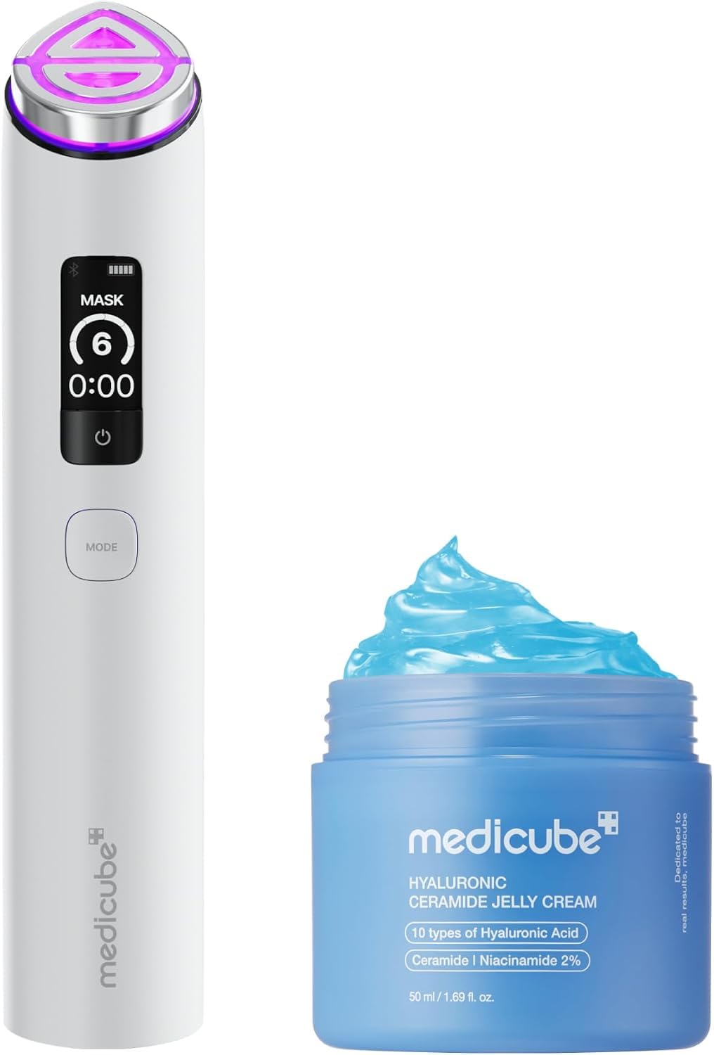 DISPOSITIVO REAFIRMANTE MEDICUBE BOOSTER PRO X2 WHITE CON CREMA HYALURONIC JELLY - 1