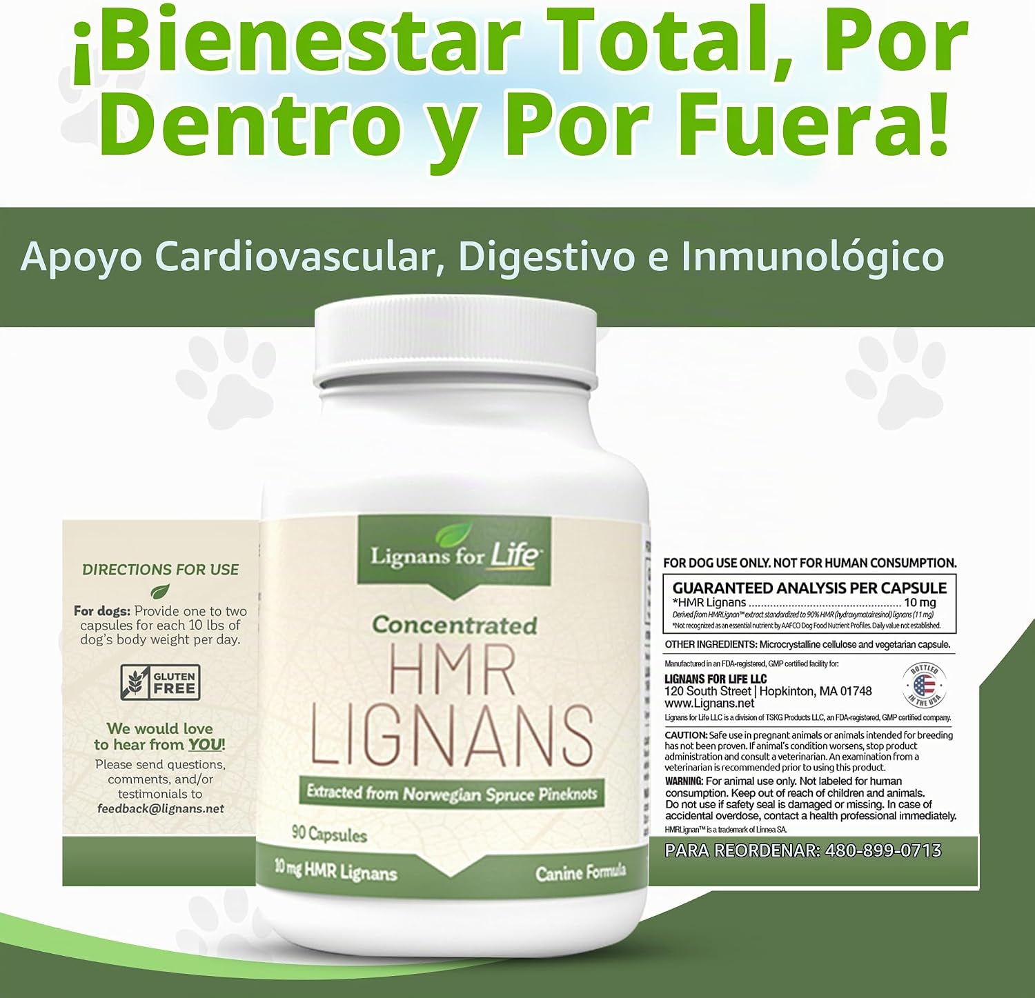SUPLEMENTO PARA PERROS LIGNANS FOR LIFE HMR LIGNANS 10MG CÁPSULAS PARA RAZAS PEQUEÑAS - 4