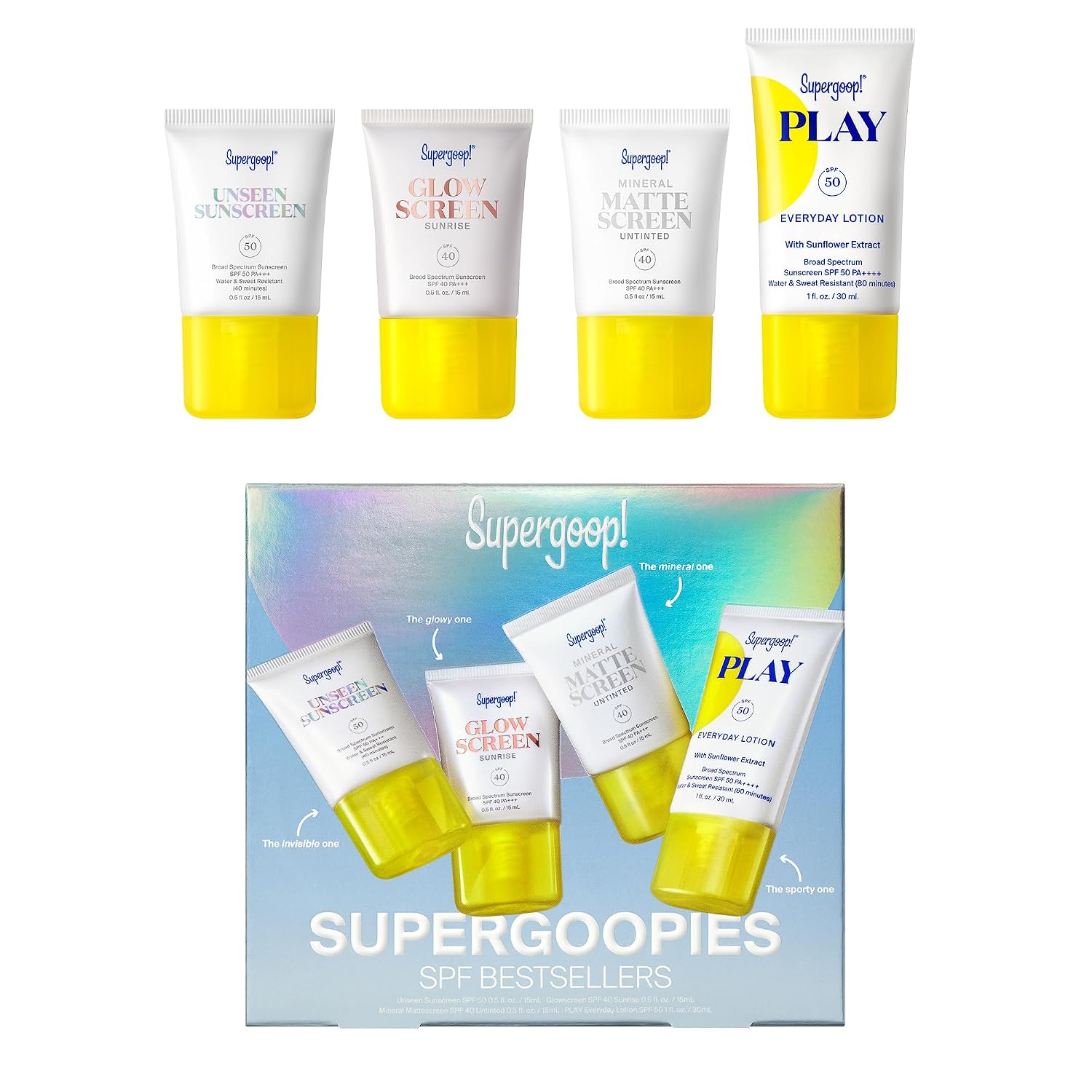 SET DE PROTECTORES SOLARES SUPERGOOP! SPF TRAVEL-SIZED FAVORITES - 1