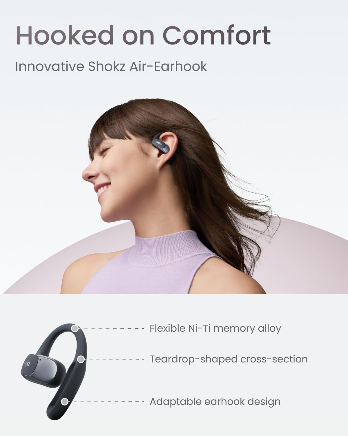 AUDÍFONOS SHOKZ OPENFIT AIR TRUE WIRELESS NEGRO - 3
