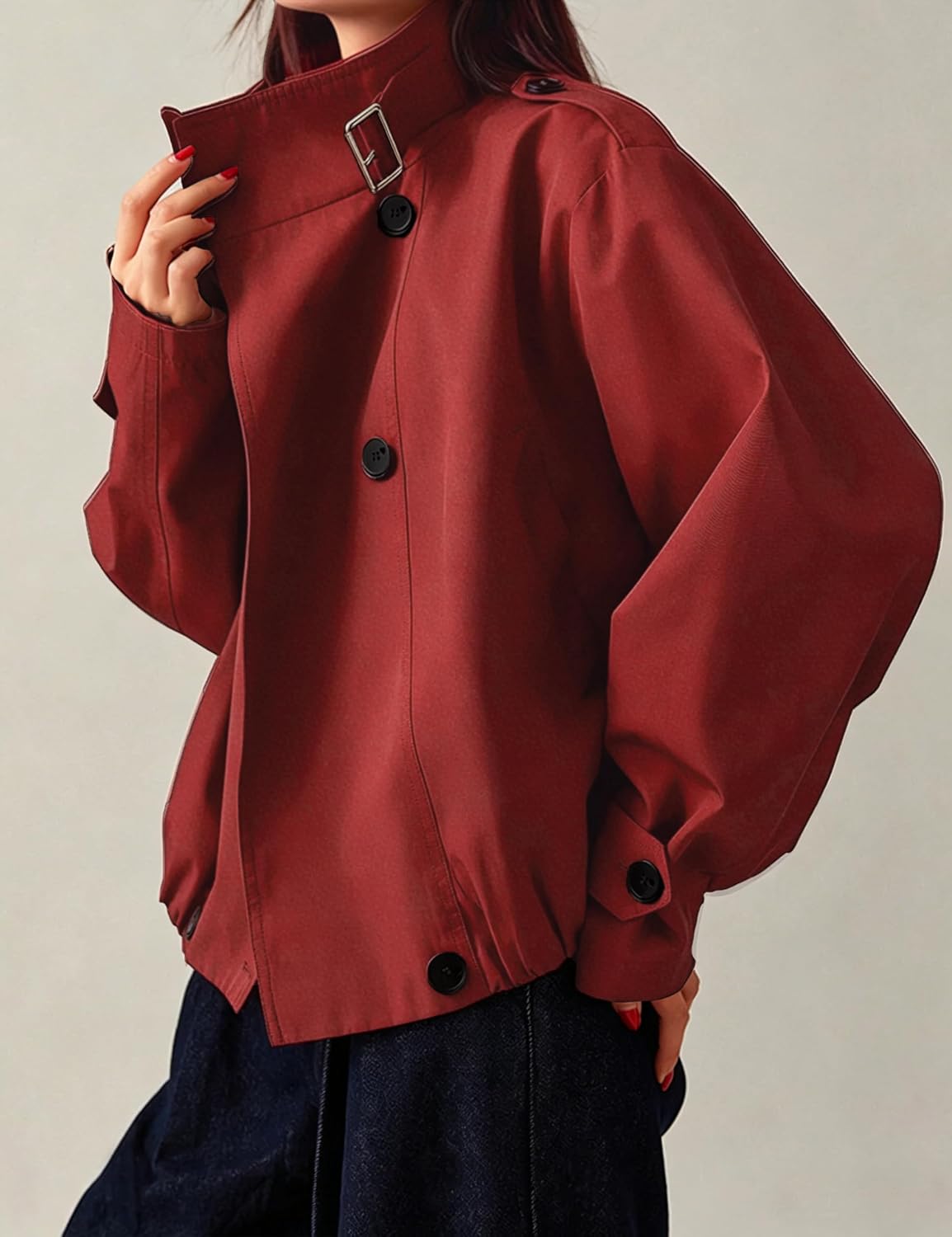 CASACA MEGFIE VINTAGE TRENCH COAT CUELLO TORTUGA CROPPED - 4