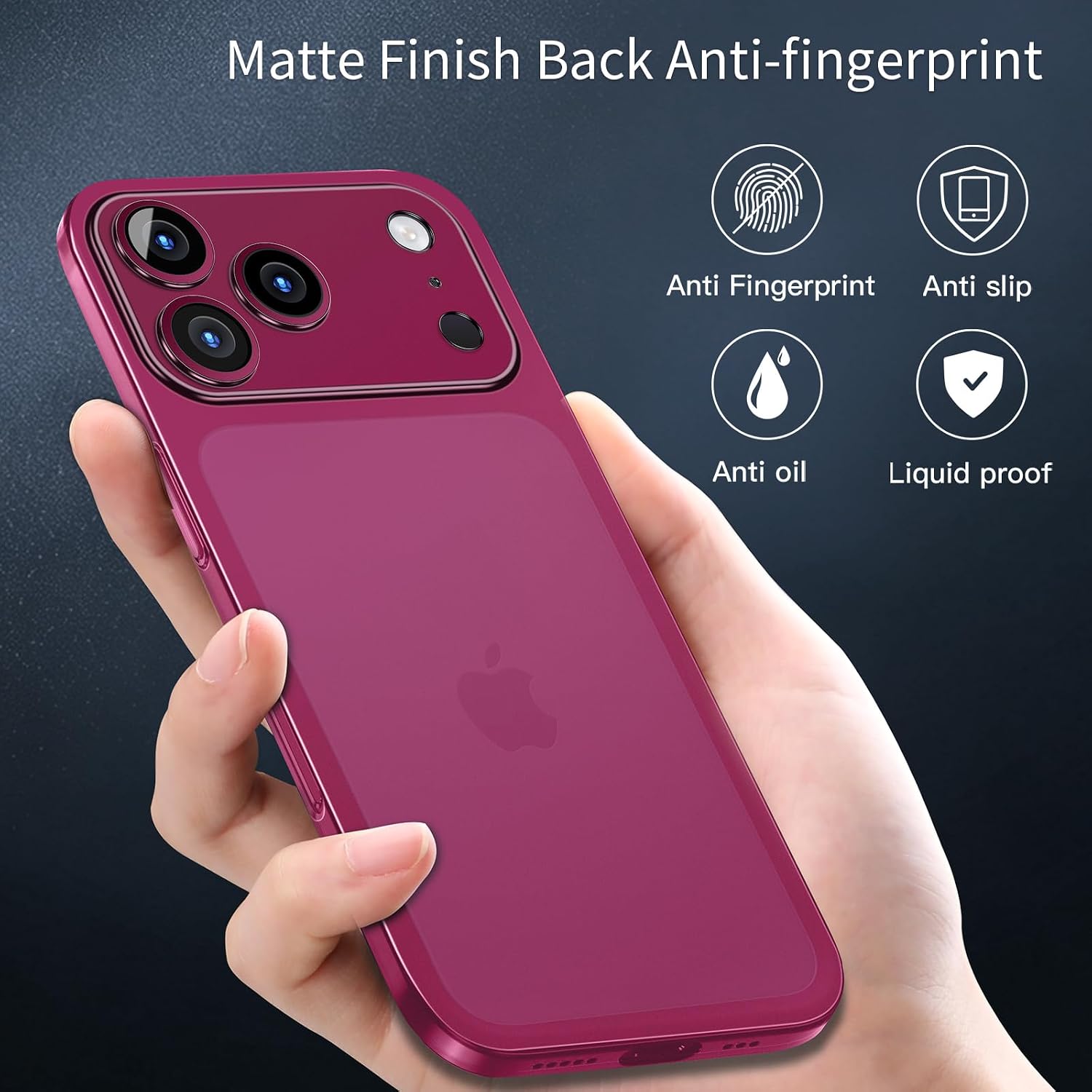 FUNDA PARA IPHONE 18 PRO IHAITUN SLIM 0.2MM VINO - 5