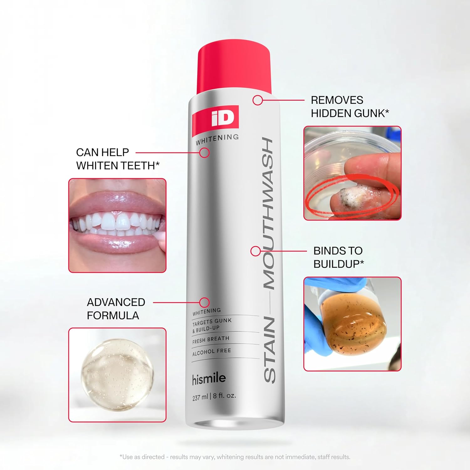 ENJUAGUE BUCAL HISMILE ID STAIN WHITENING 237ML - 3