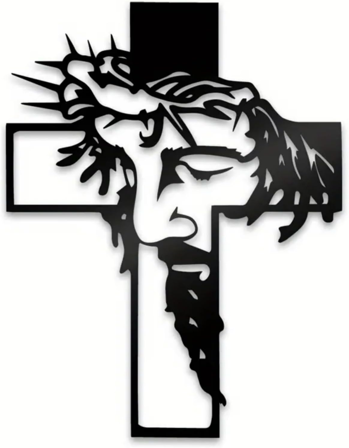 ADORNO DE PARED CRUCIFIJO SEMMGO JESÚS NEGRO 32X25 CM - 1