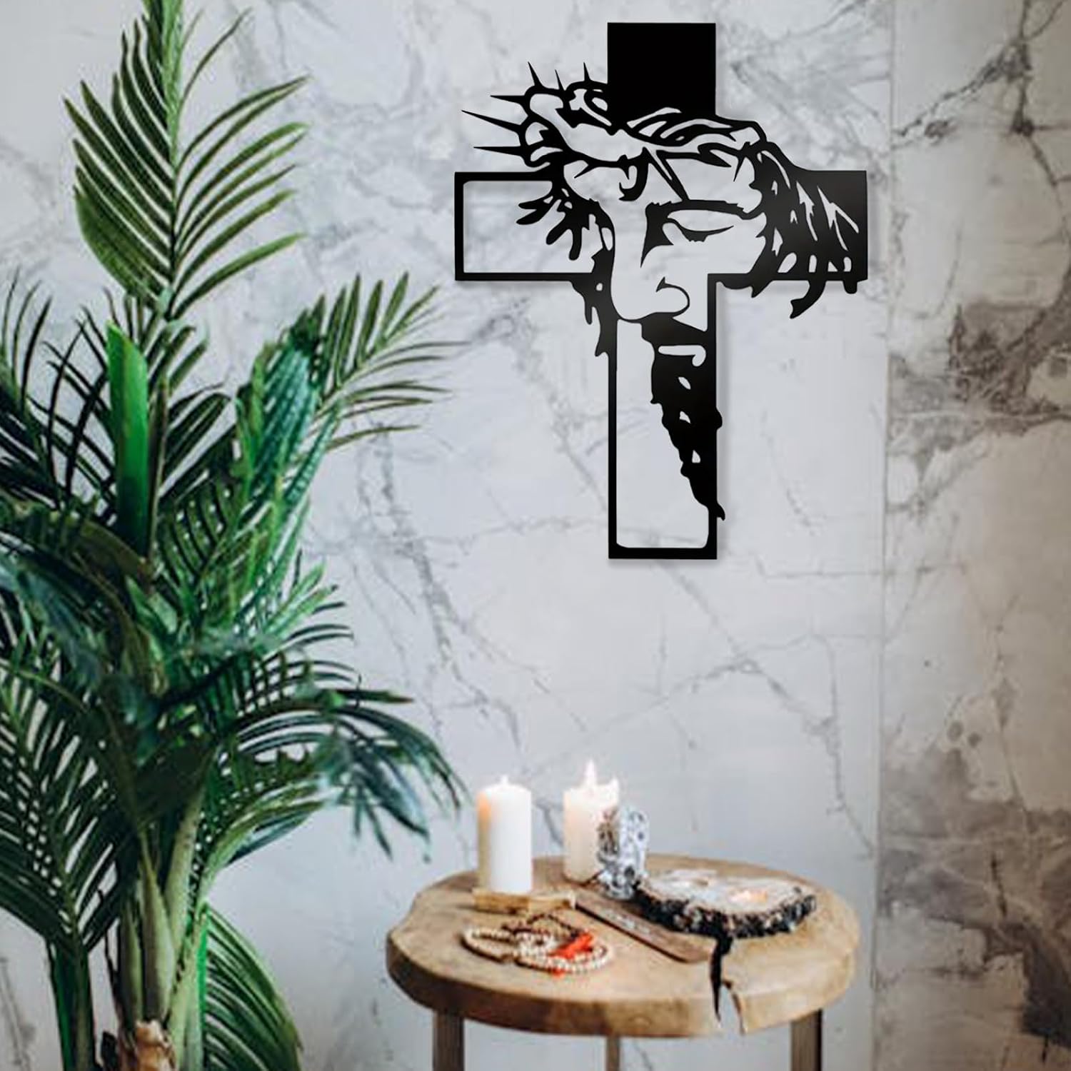 ADORNO DE PARED CRUCIFIJO SEMMGO JESÚS NEGRO 32X25 CM - 5