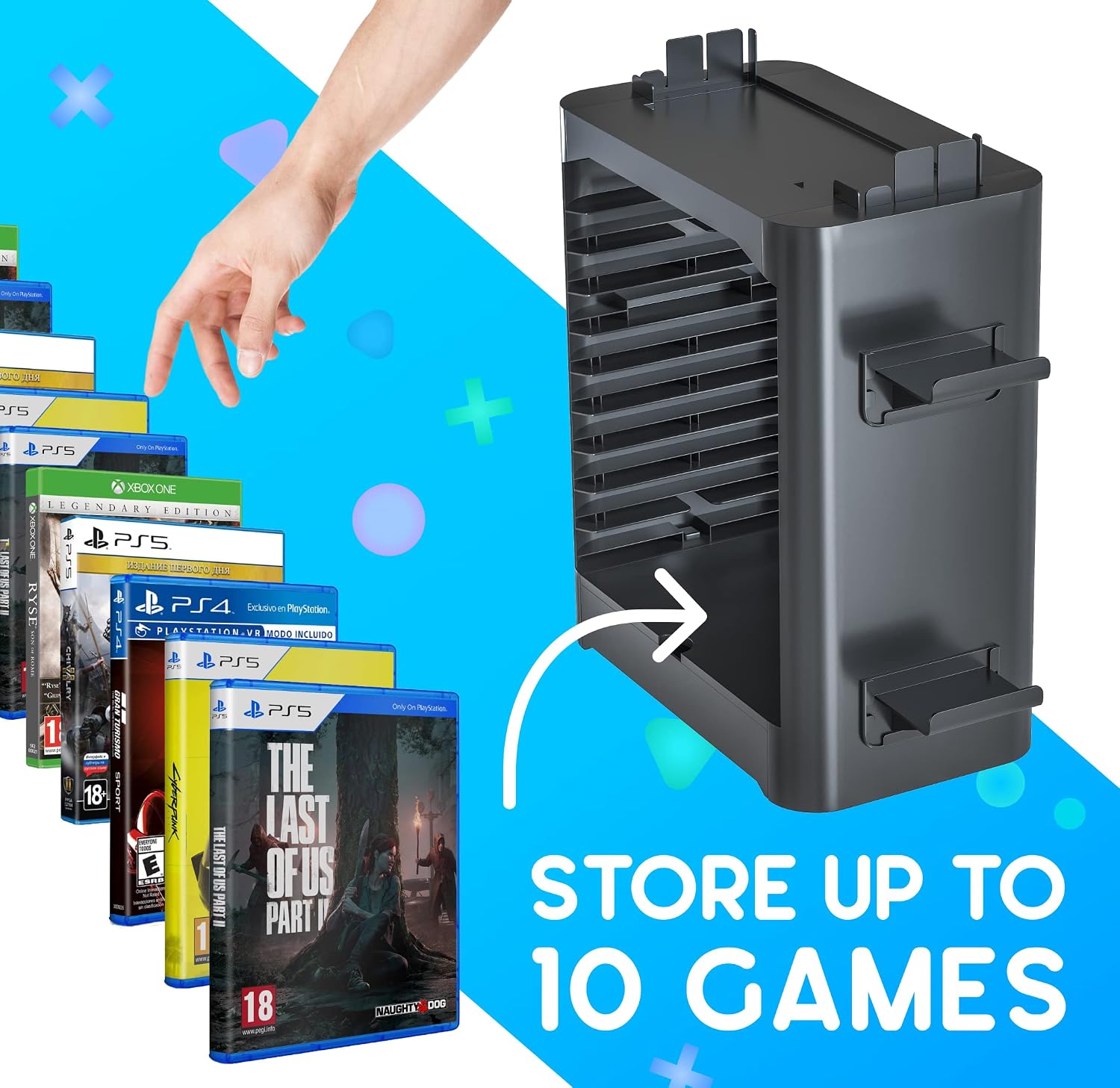 SOPORTE PARA JUEGOS NINTENDO SWITCH SKYWIN NEGRO - 4
