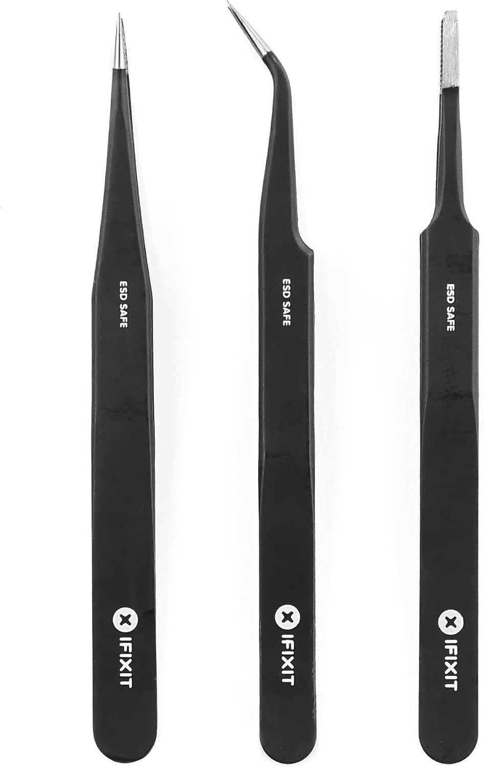 SET DE PINZAS DE PRECISIÓN IFIXIT CON PUNTAS EXTRA FINAS, ANGULADAS Y ROMAS - 1