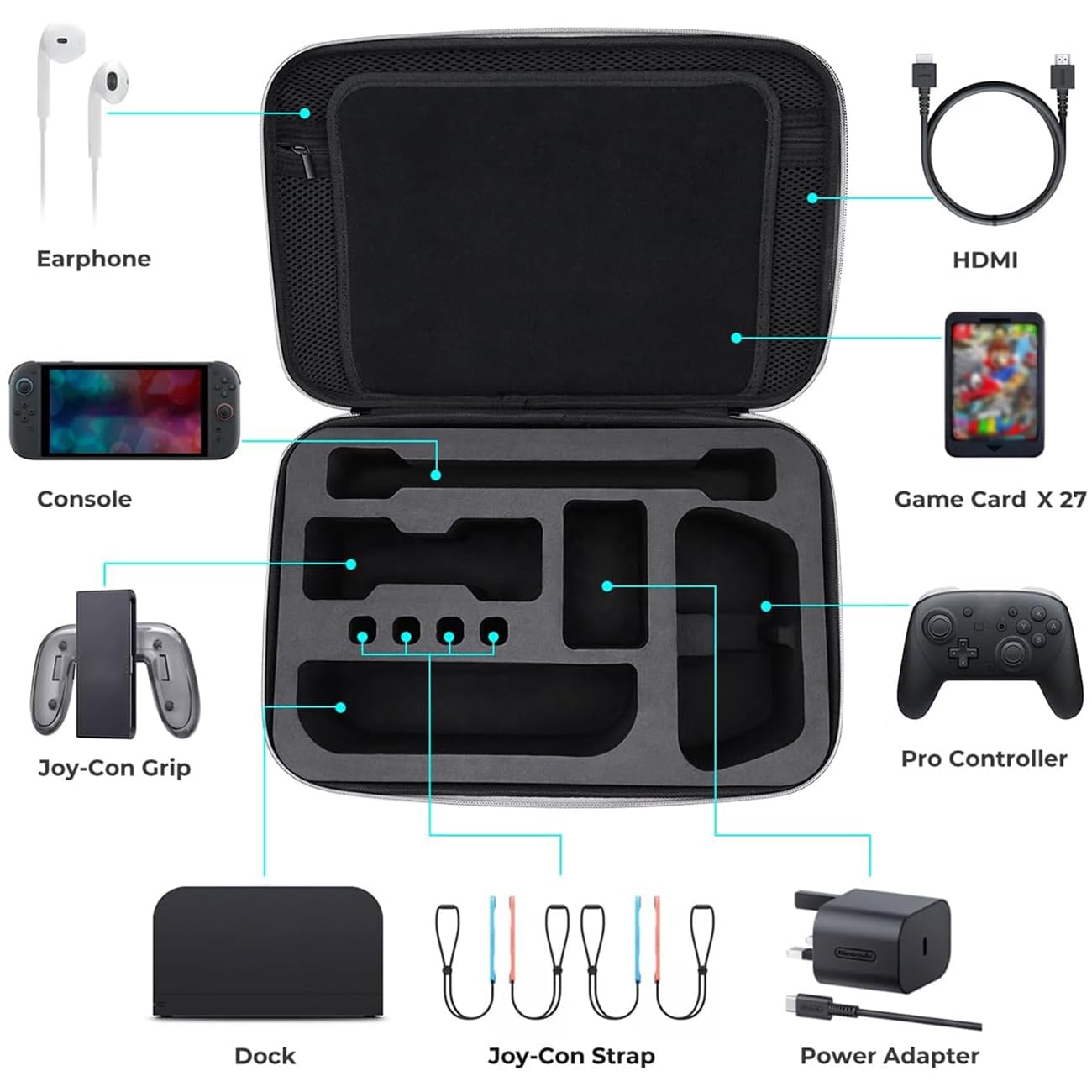 ESTUCHE MUMBA DELUXE PARA NINTENDO SWITCH 2 VERSIÓN 2025 MAX - 2