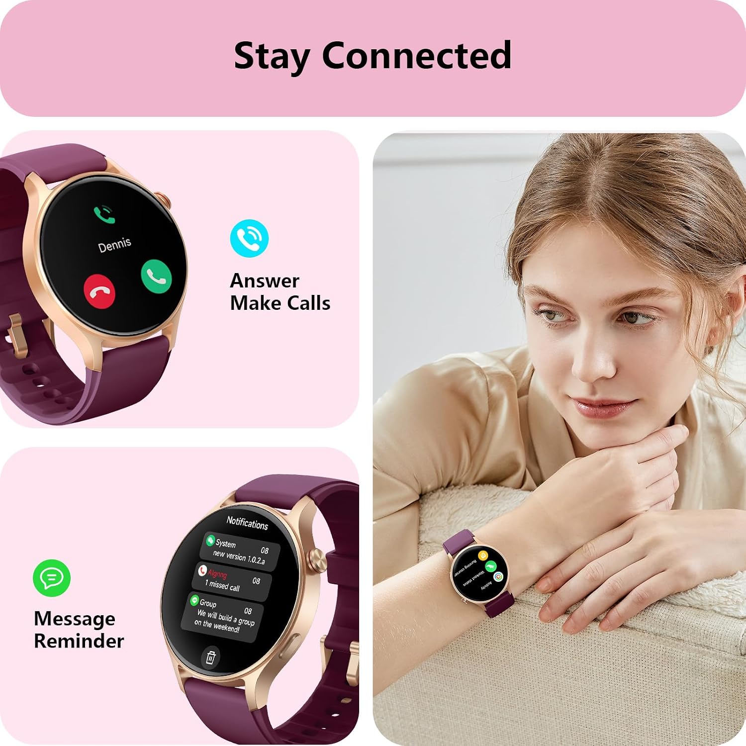 SMARTWATCH AEAC DEEP PURPLE S/M/L PANTALLA AMOLED 1.32' - 4