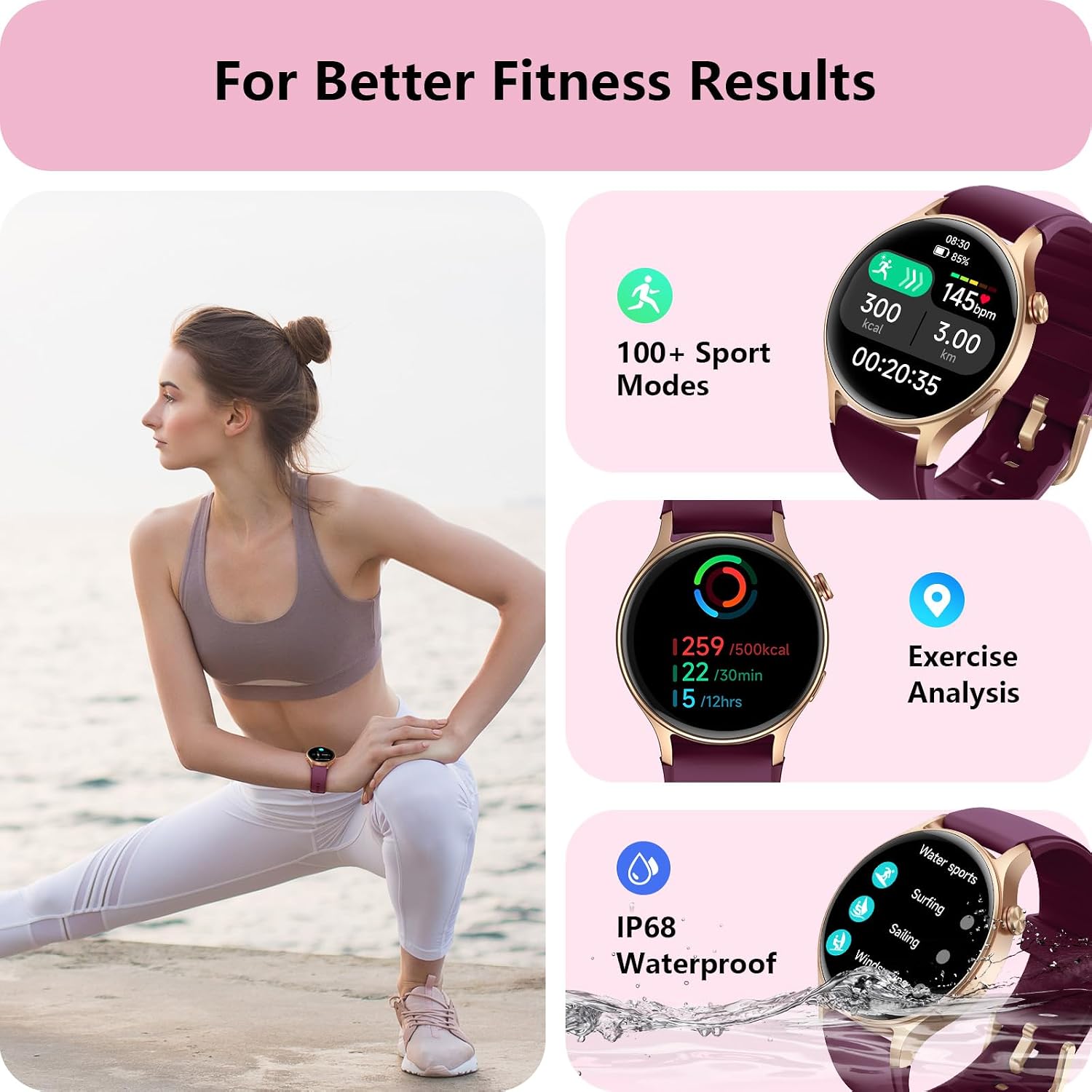 SMARTWATCH AEAC DEEP PURPLE S/M/L PANTALLA AMOLED 1.32' - 5