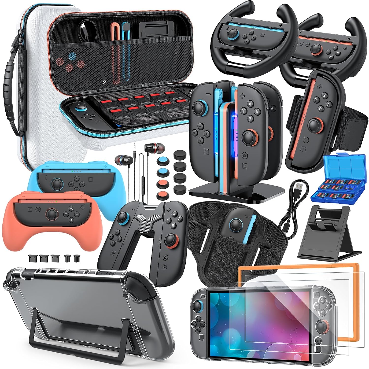 KIT DE ACCESORIOS PARA NINTENDO SWITCH 2 MENEEA 30 PIEZAS BLANCO - 1